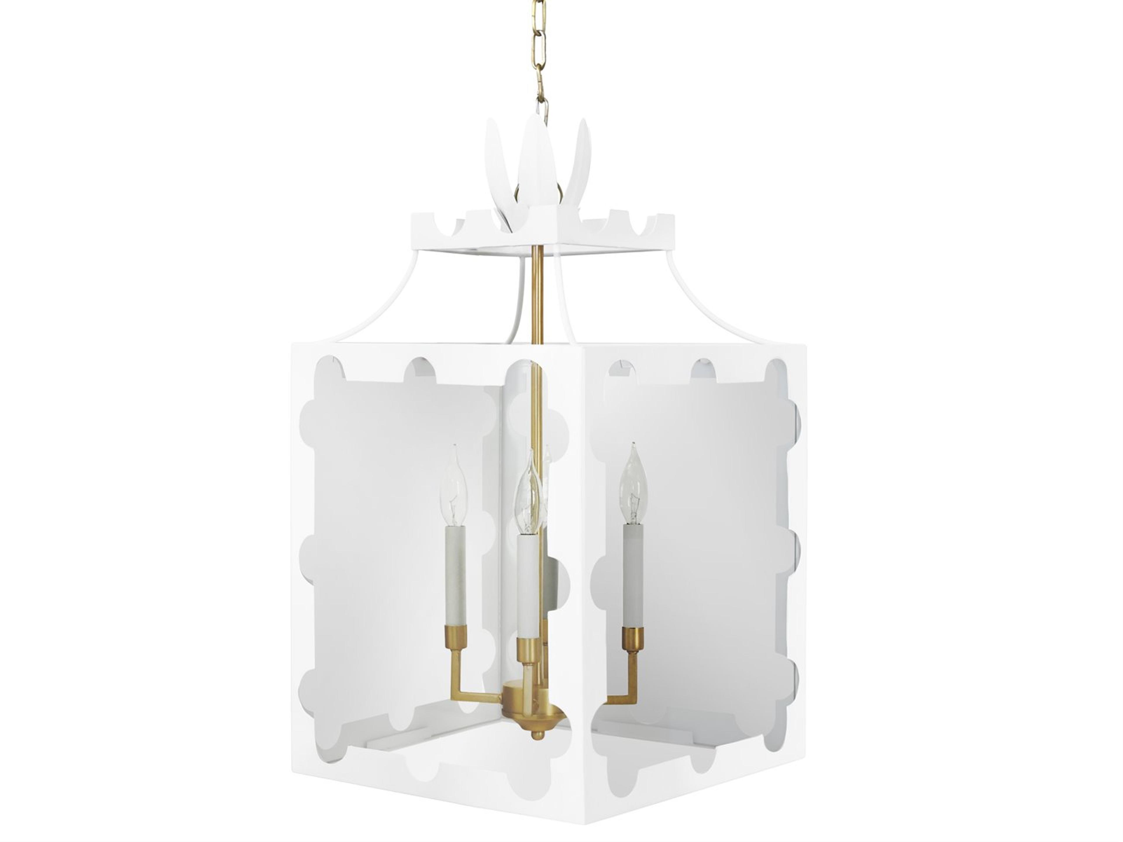 Worlds Away 4-Light Com Gold Geometric Pendant