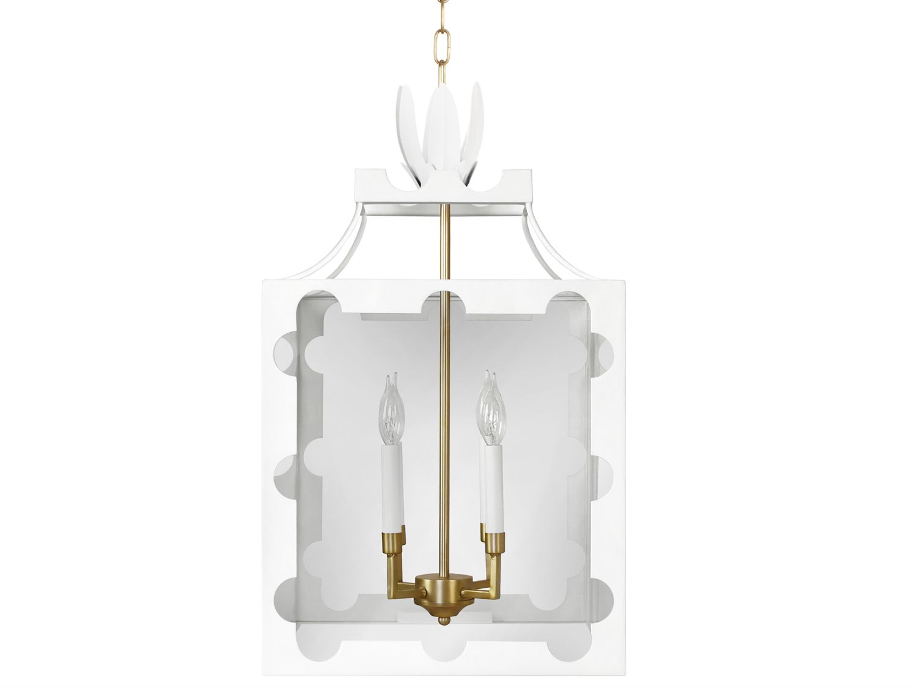 Worlds Away 4-Light Com Gold Geometric Pendant