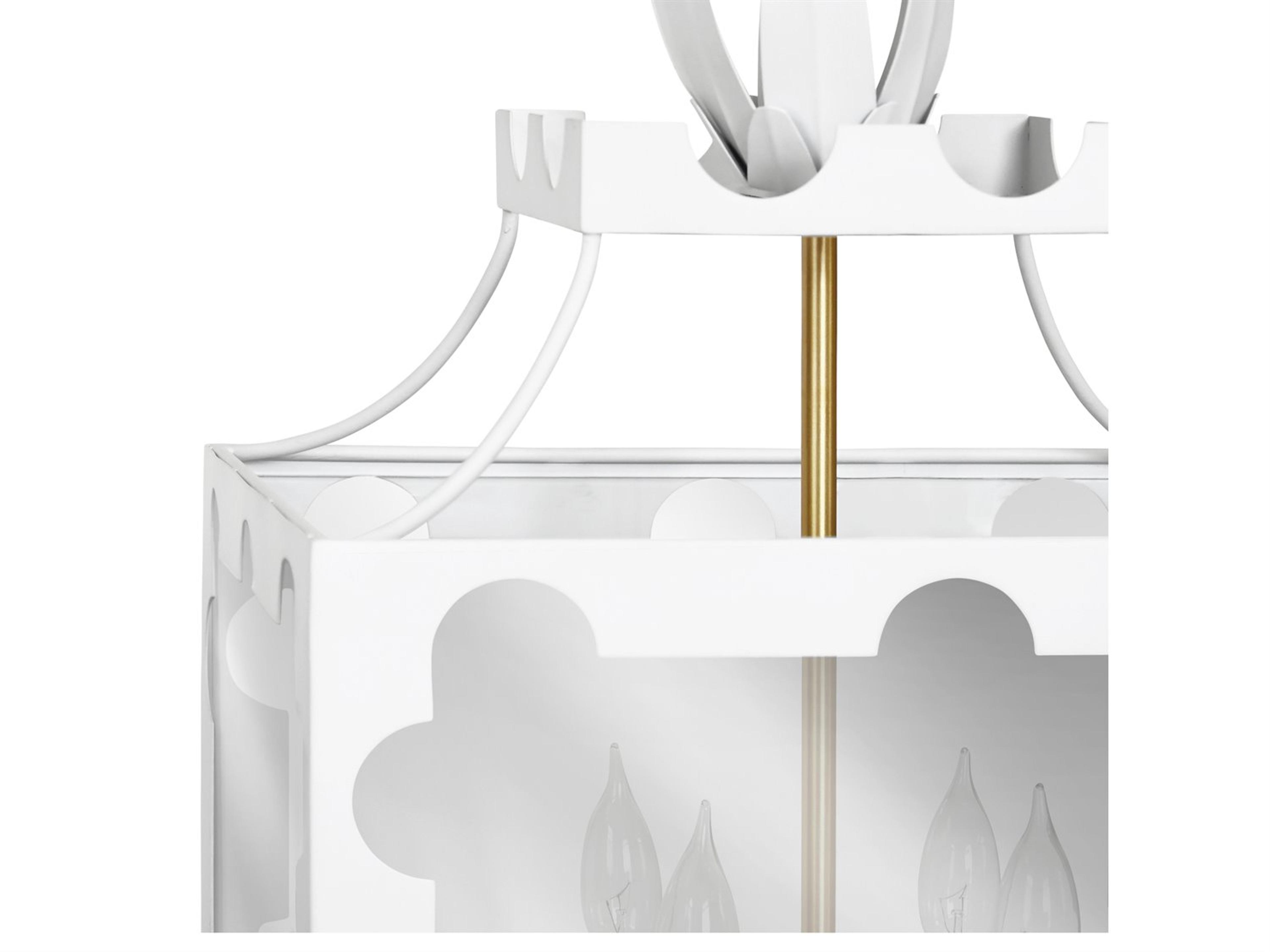 Worlds Away 4-Light Com Gold Geometric Pendant