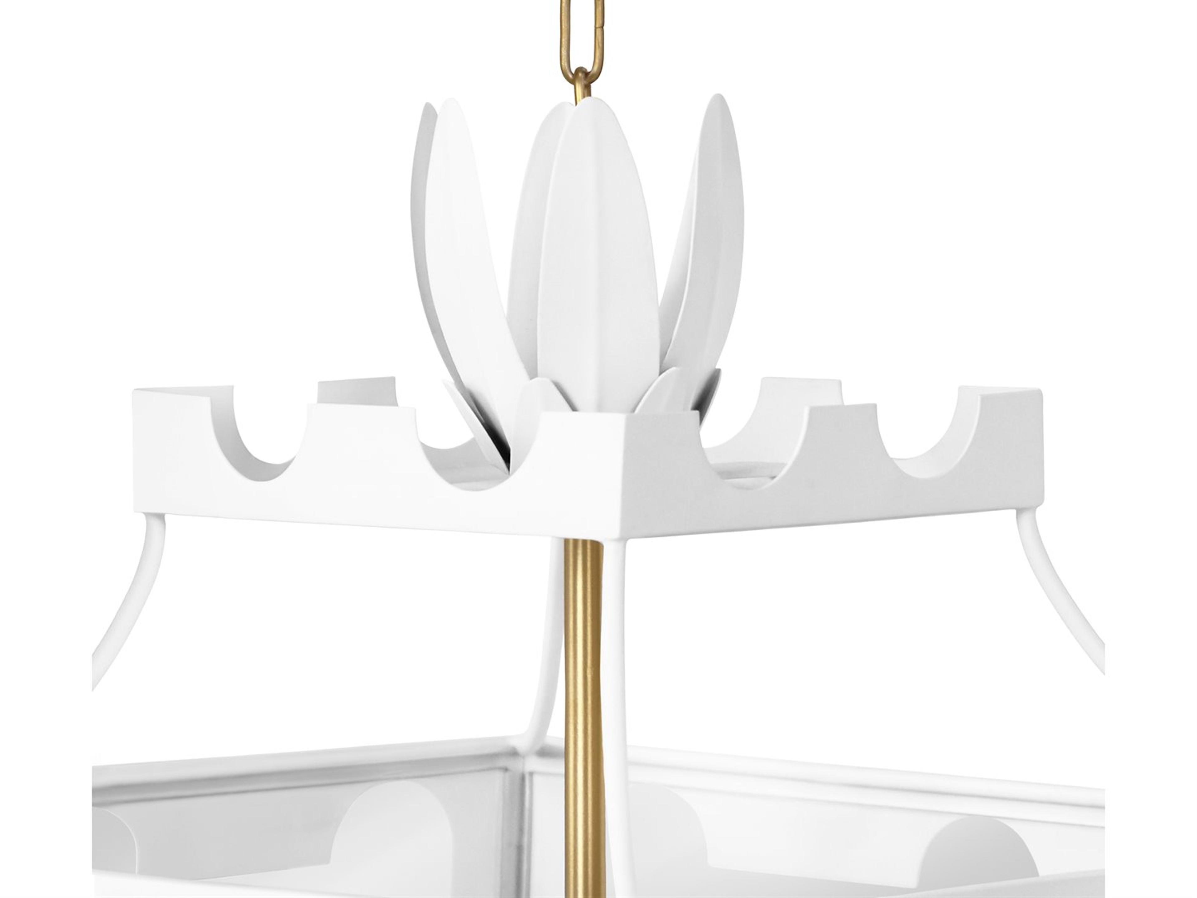 Worlds Away 4-Light Com Gold Geometric Pendant