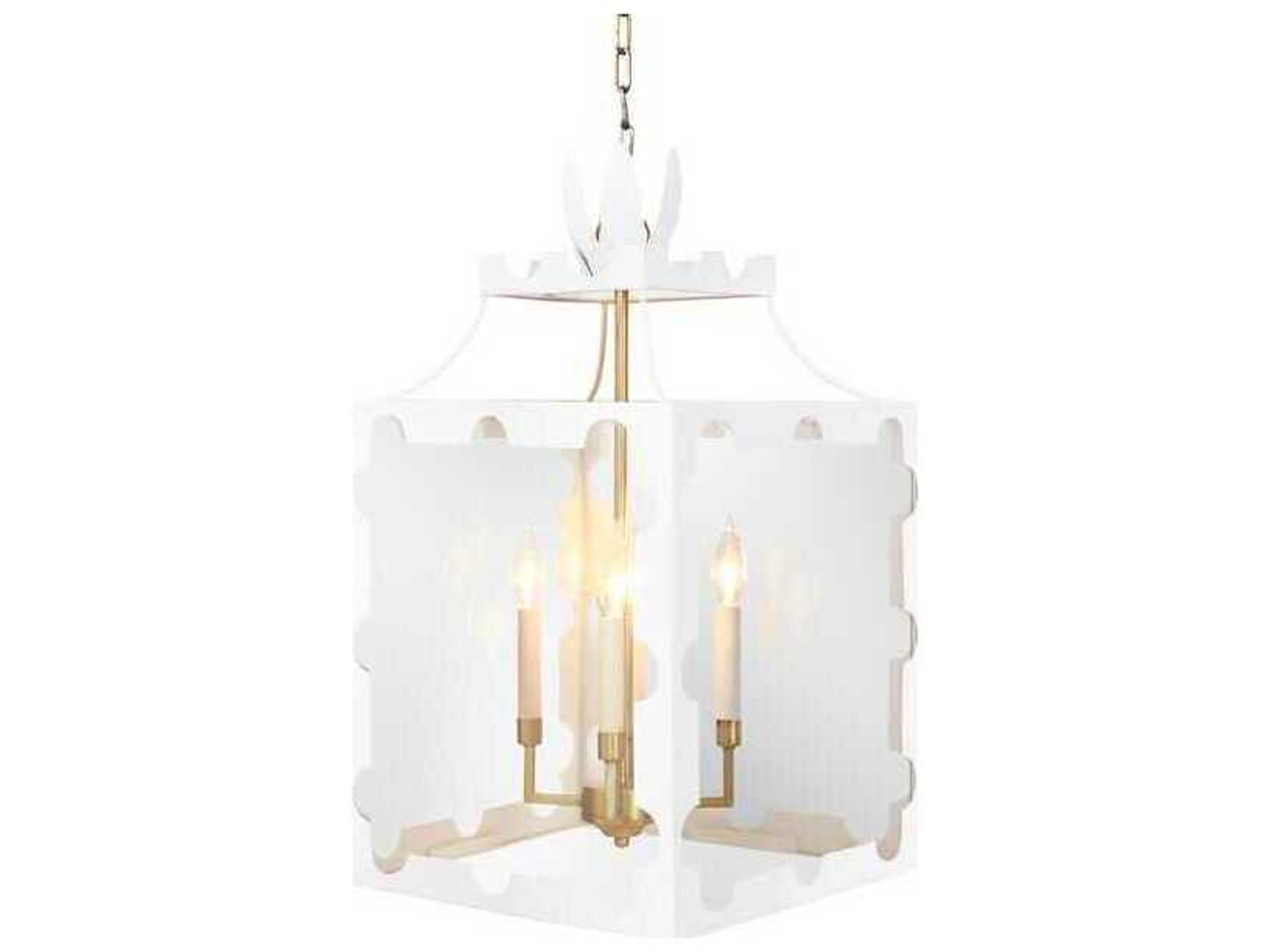 4-Light White Geometric Pendant