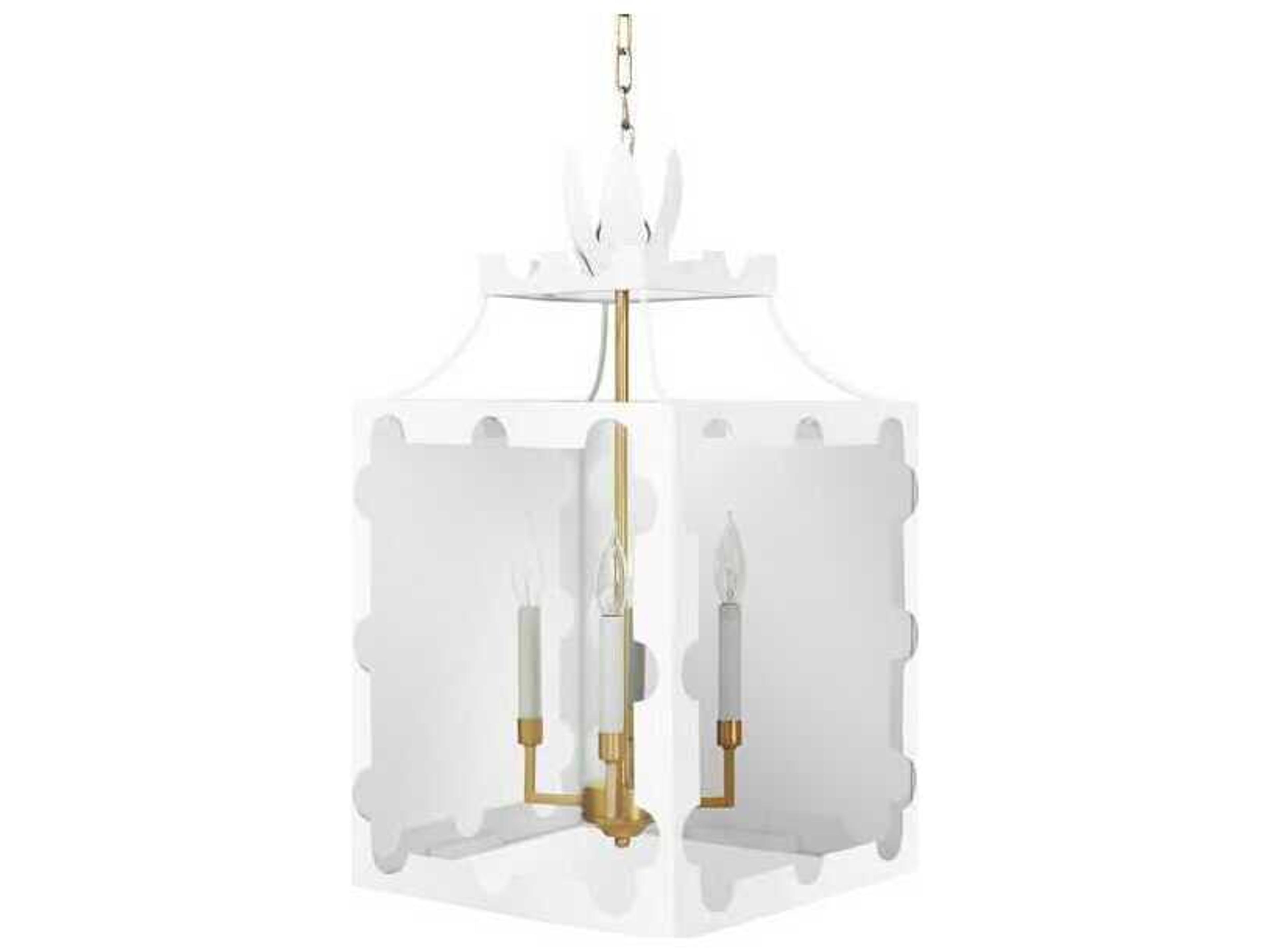 Worlds Away 4-Light White Geometric Pendant