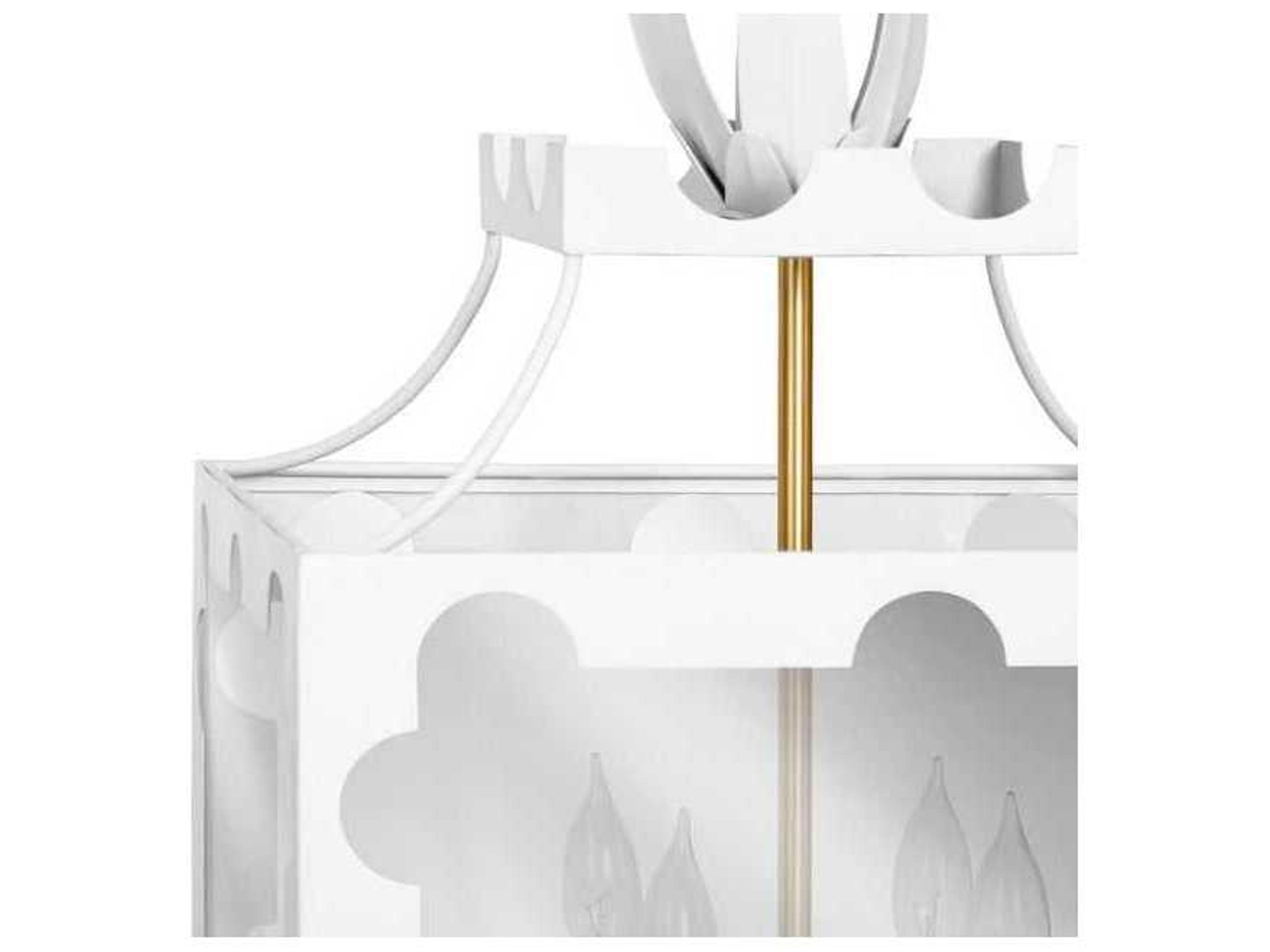 Worlds Away 4-Light White Geometric Pendant