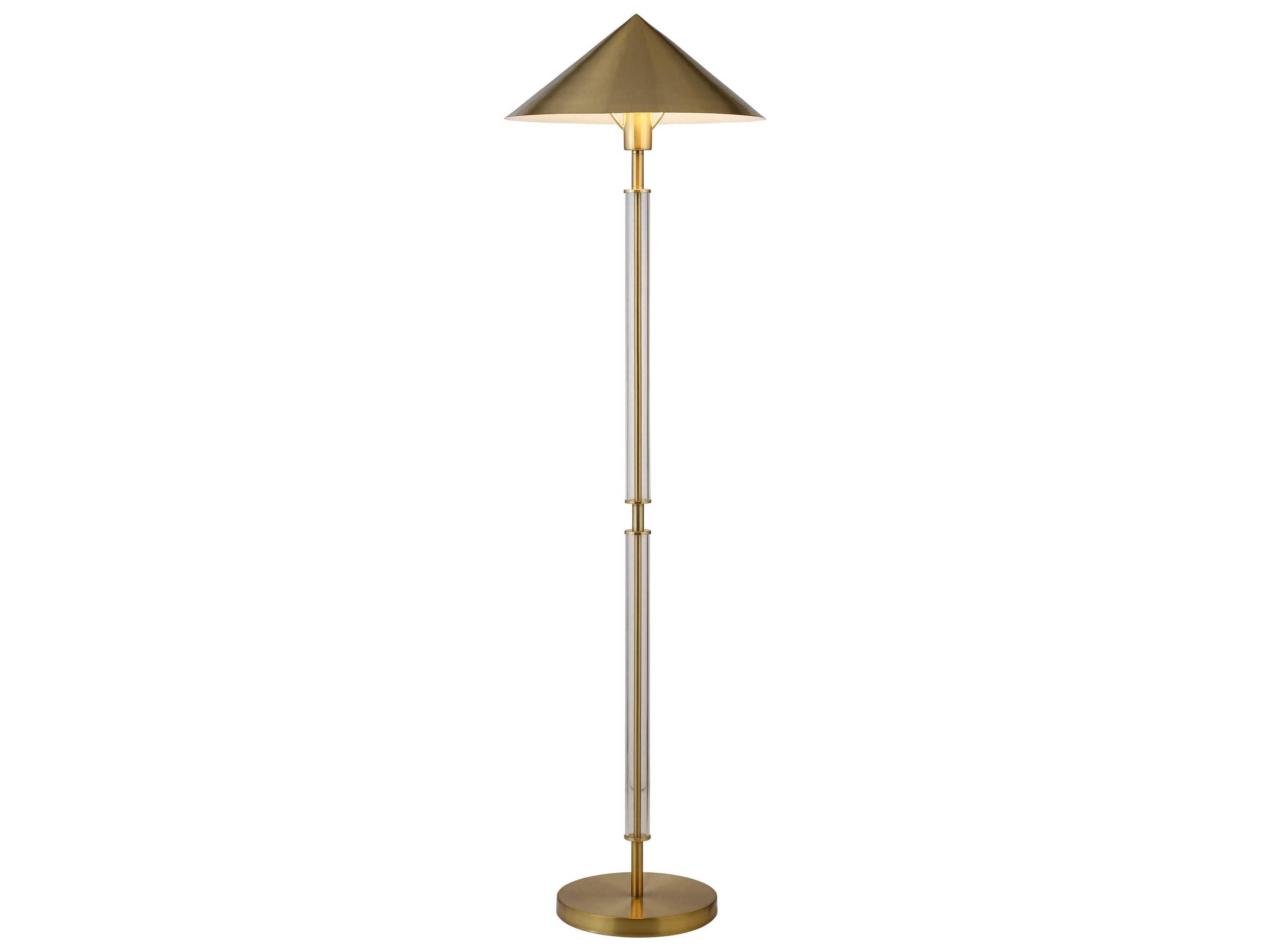 Worlds Away Brushed Brass Floor Lamp