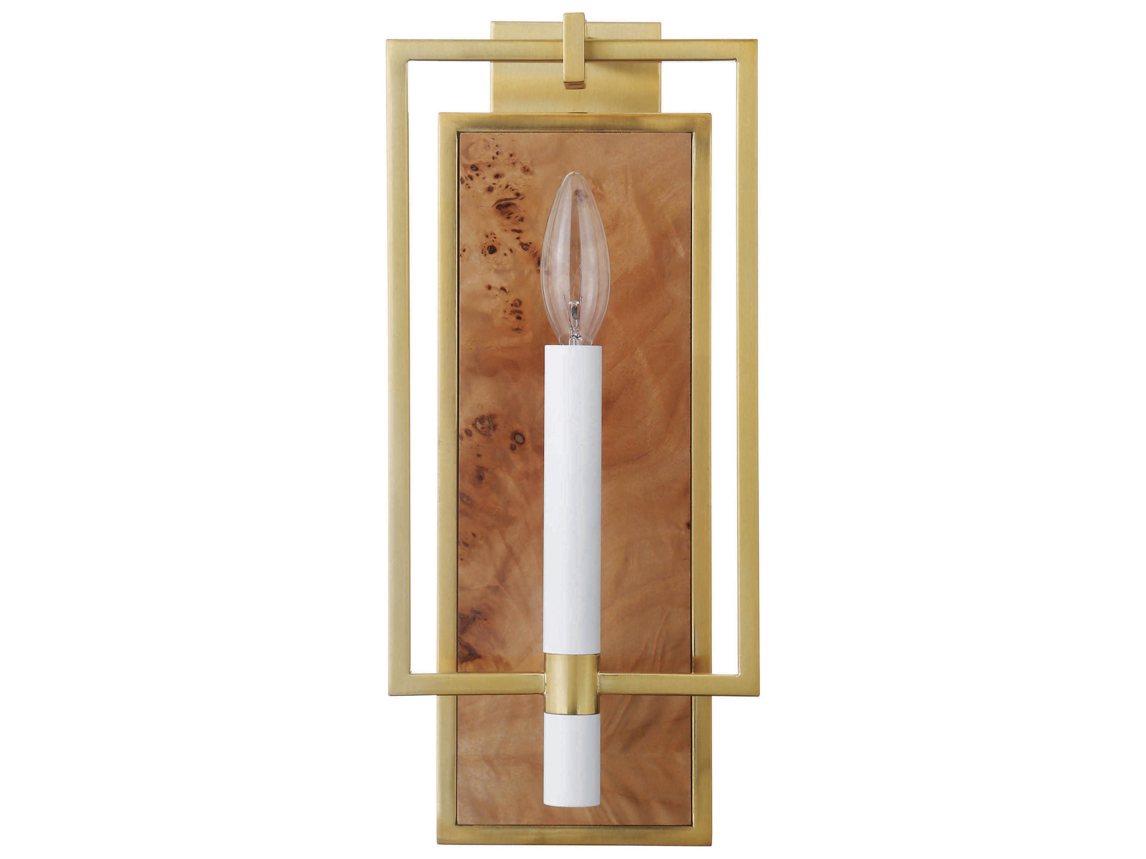 Worlds Away 1-Light Brushed Brass Wall Sconce
