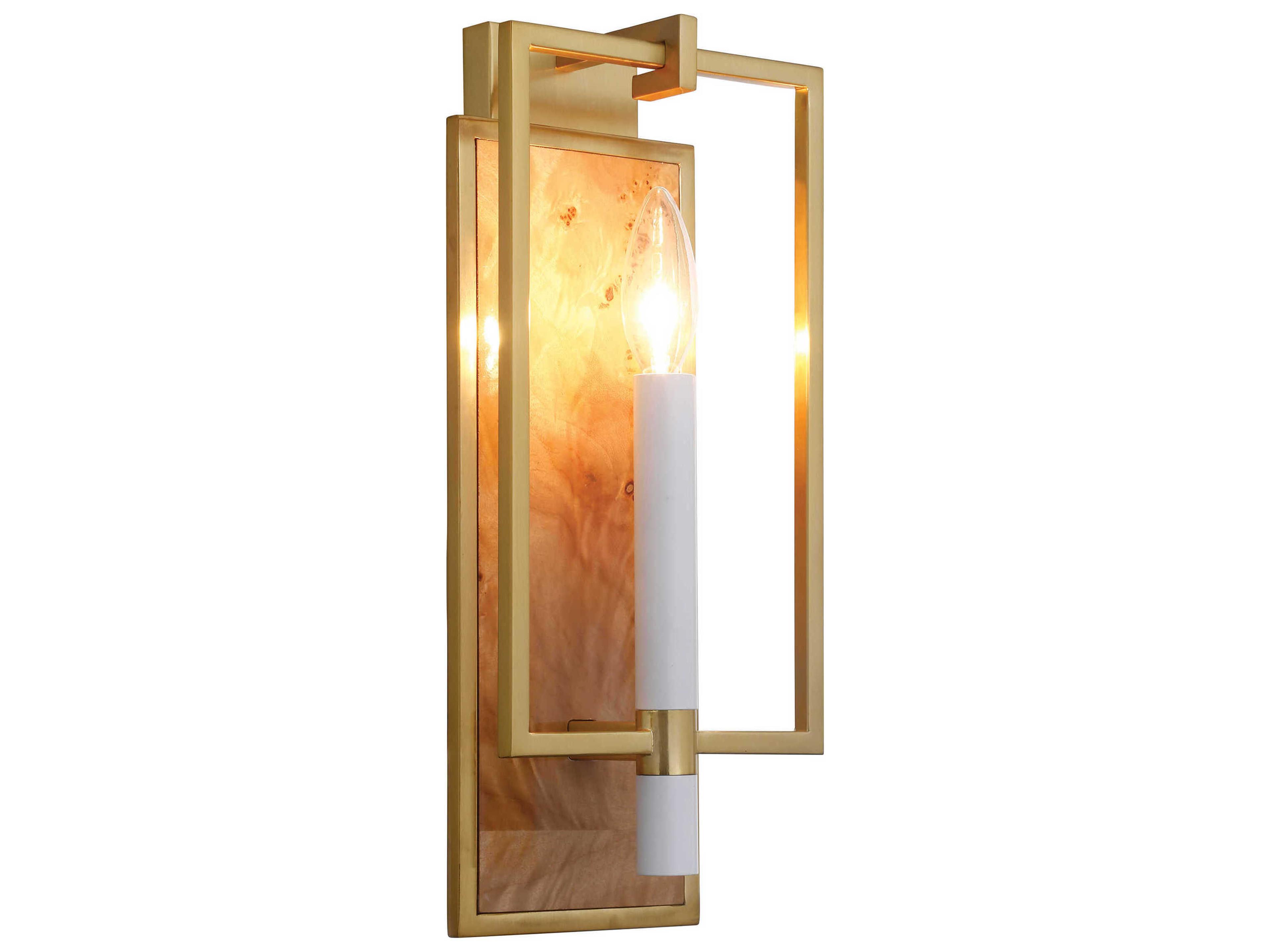 Worlds Away 1-Light Brushed Brass Wall Sconce