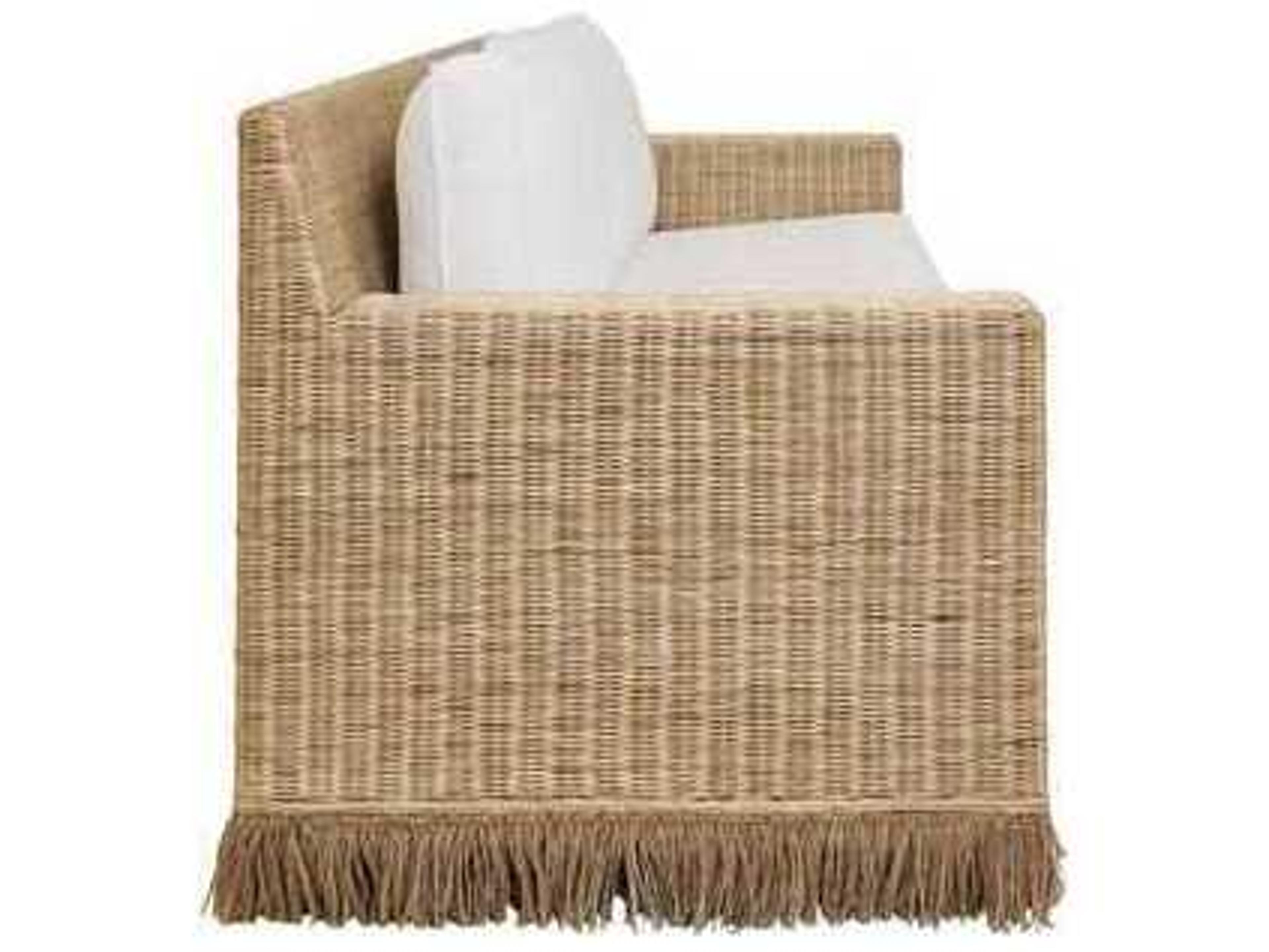 Worlds Away Brown Upholstered Sofa