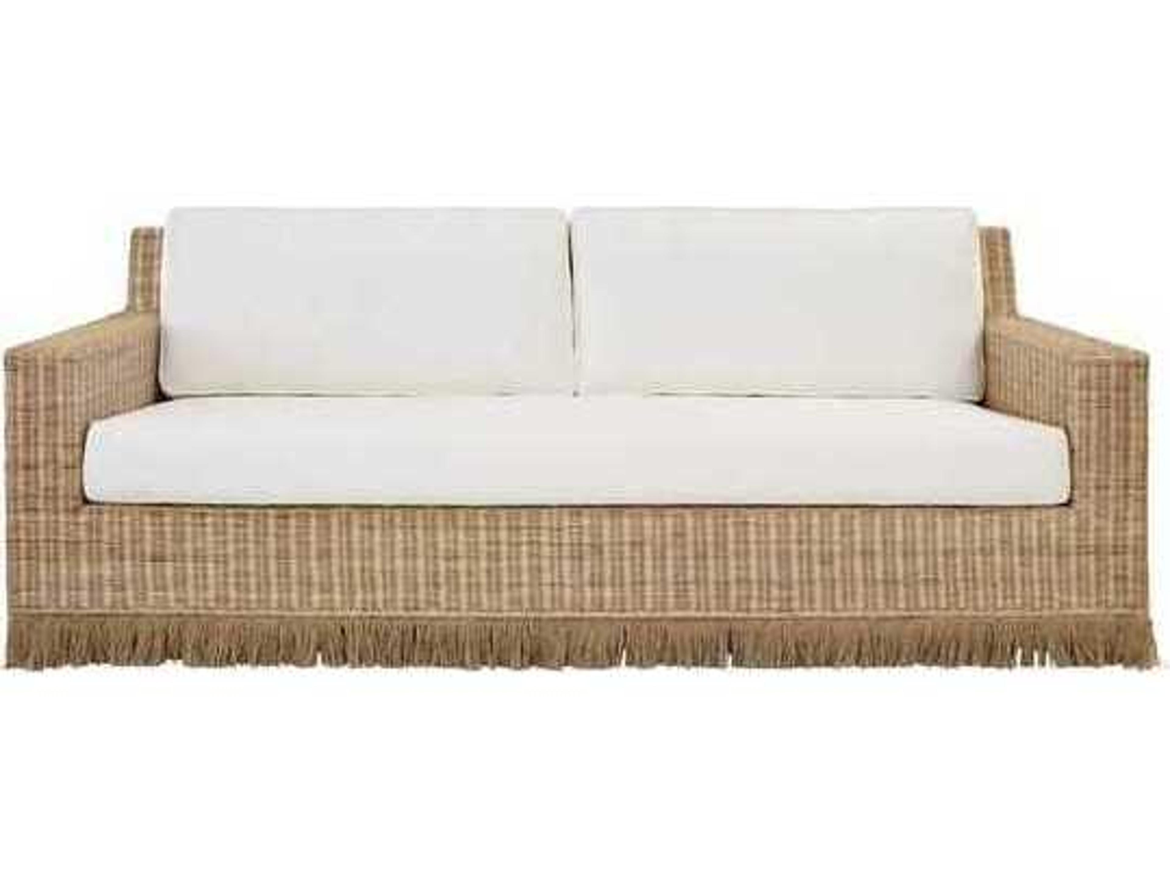 Worlds Away Brown Upholstered Sofa