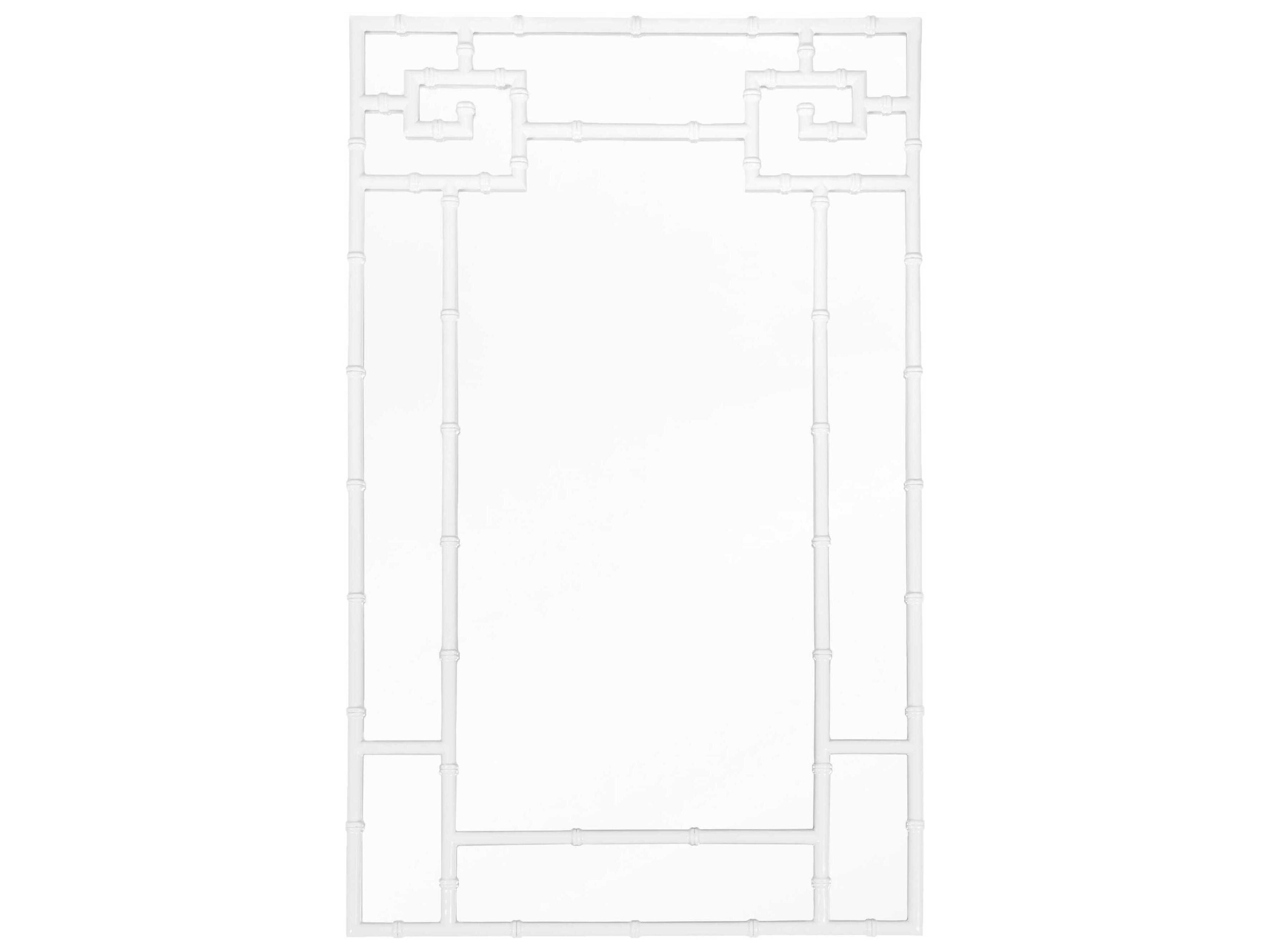 White Lacquer Rectangular Wall Mirror