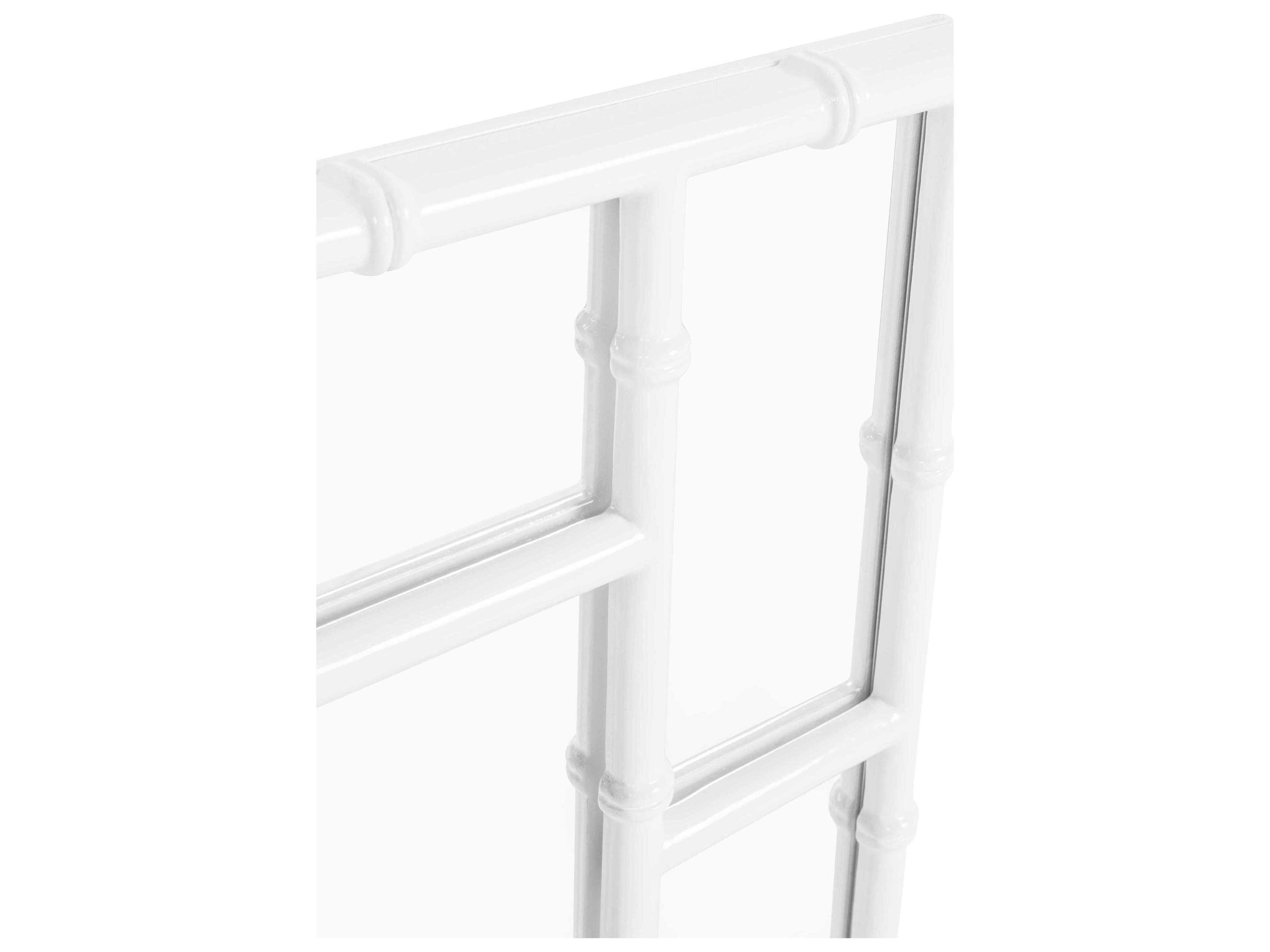 Worlds Away White Lacquer Rectangular Wall Mirror