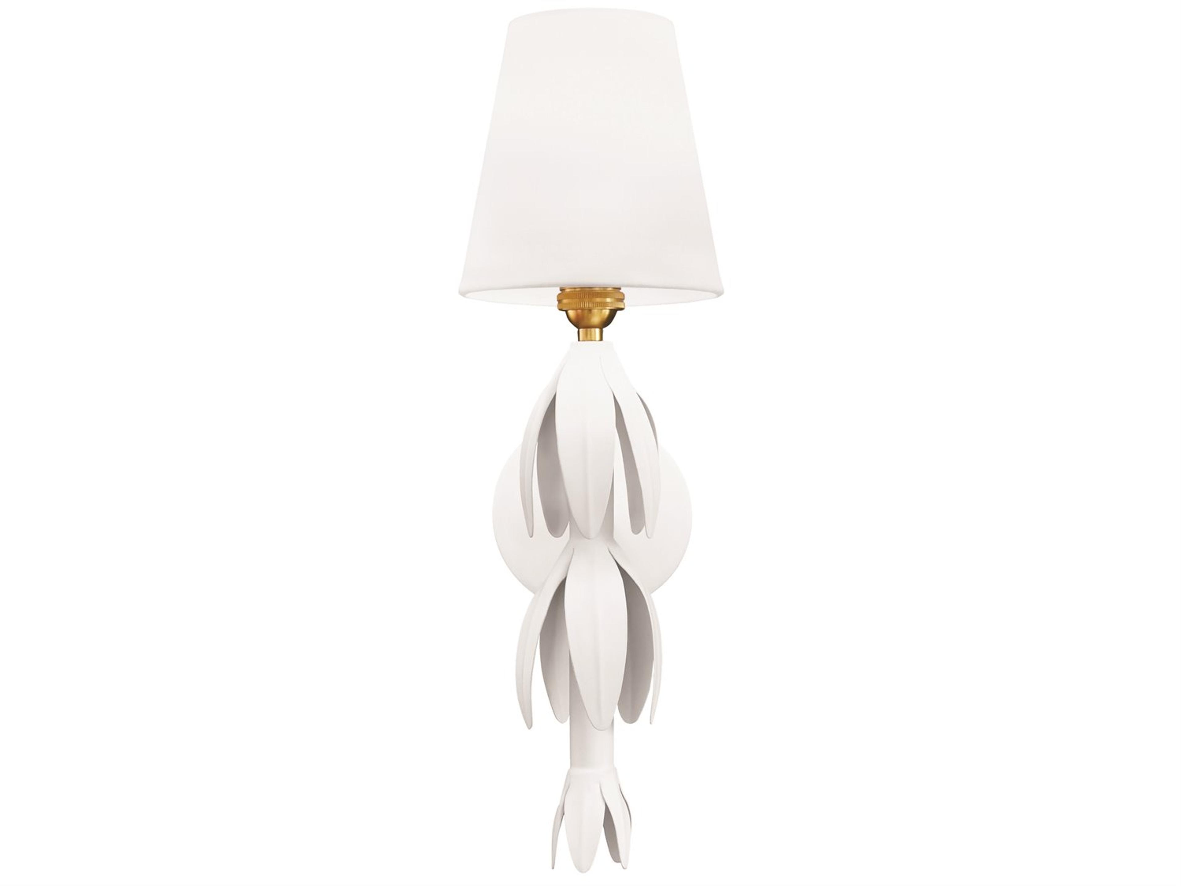 Worlds Away 1-Light Com White Wall Sconce