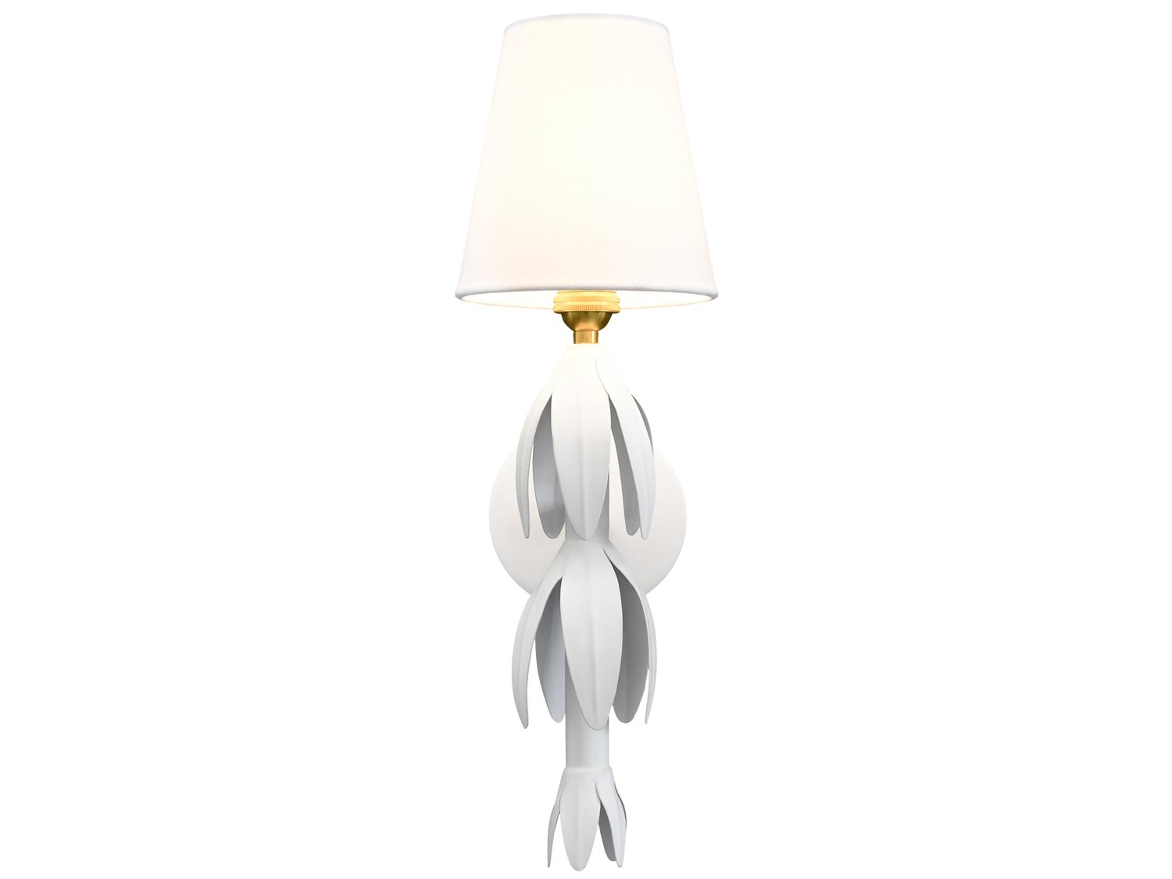 Worlds Away 1-Light Com White Wall Sconce