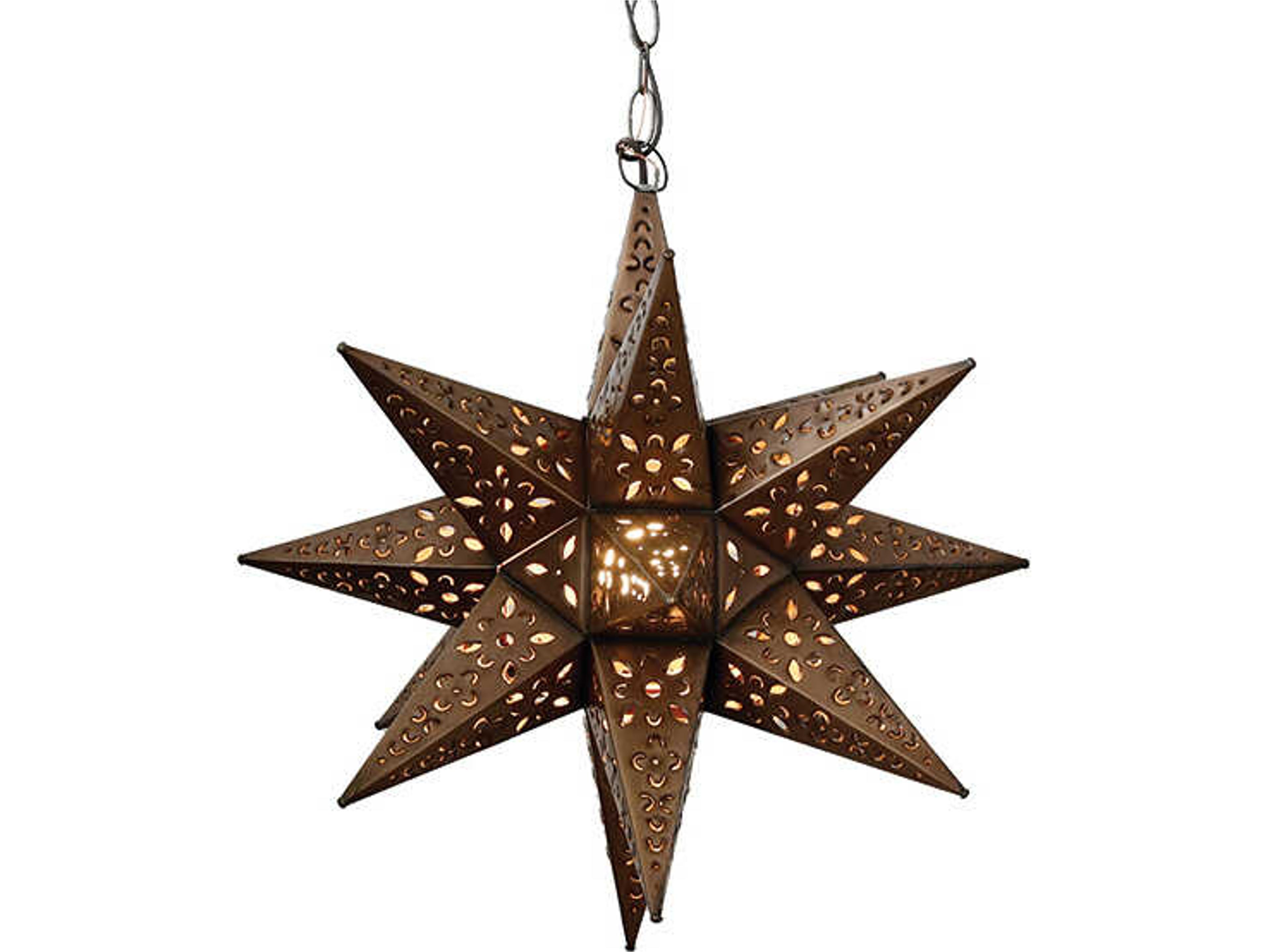 Tin Star Brown Sputnik Pendant