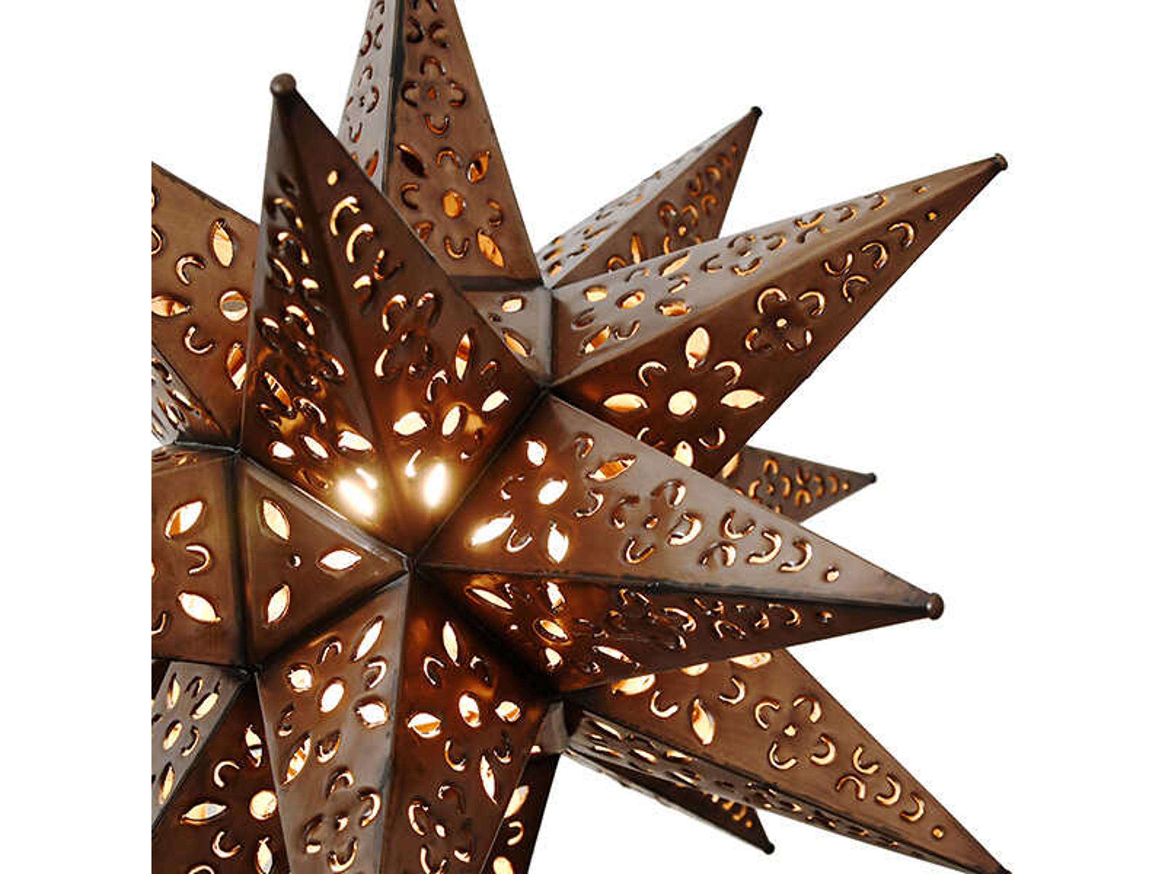 Worlds Away Tin Star Brown Sputnik Pendant