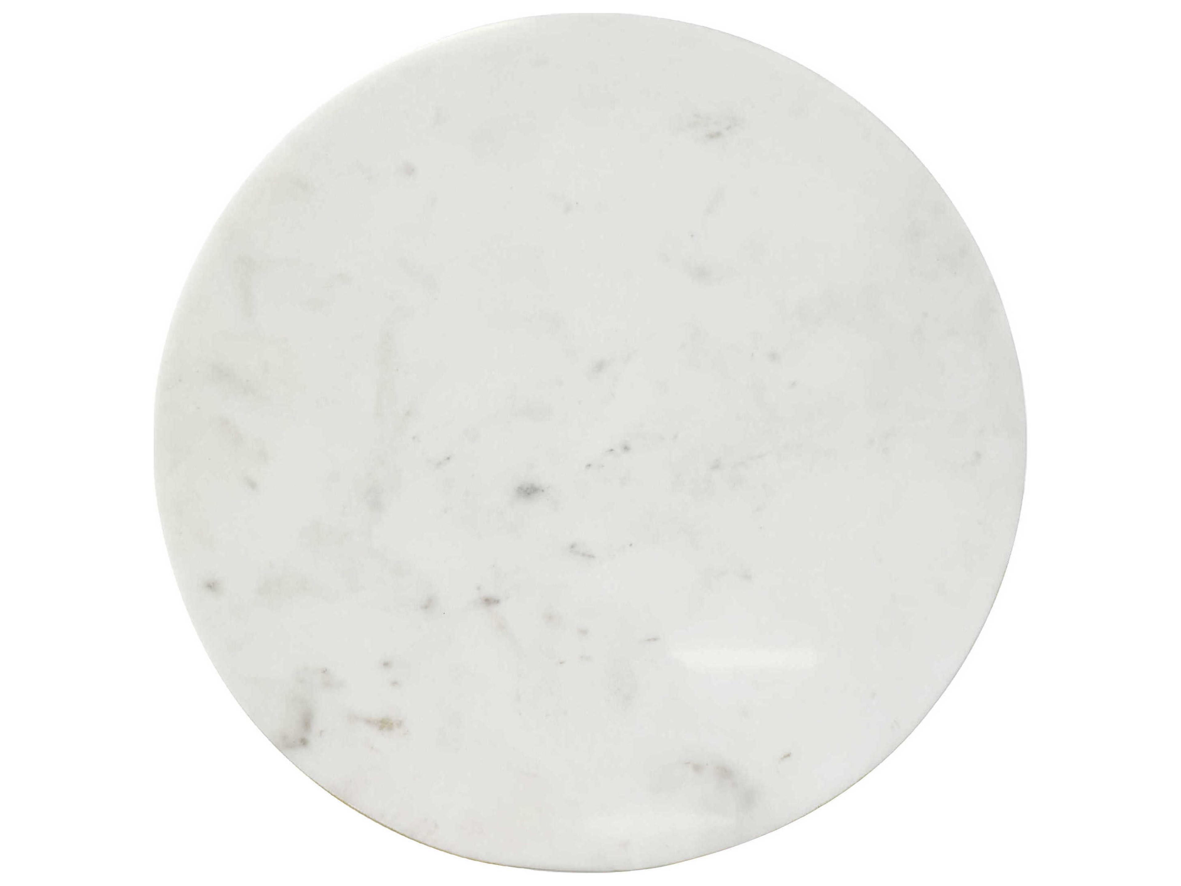 Worlds Away Round Marble Brass White Cigar Table