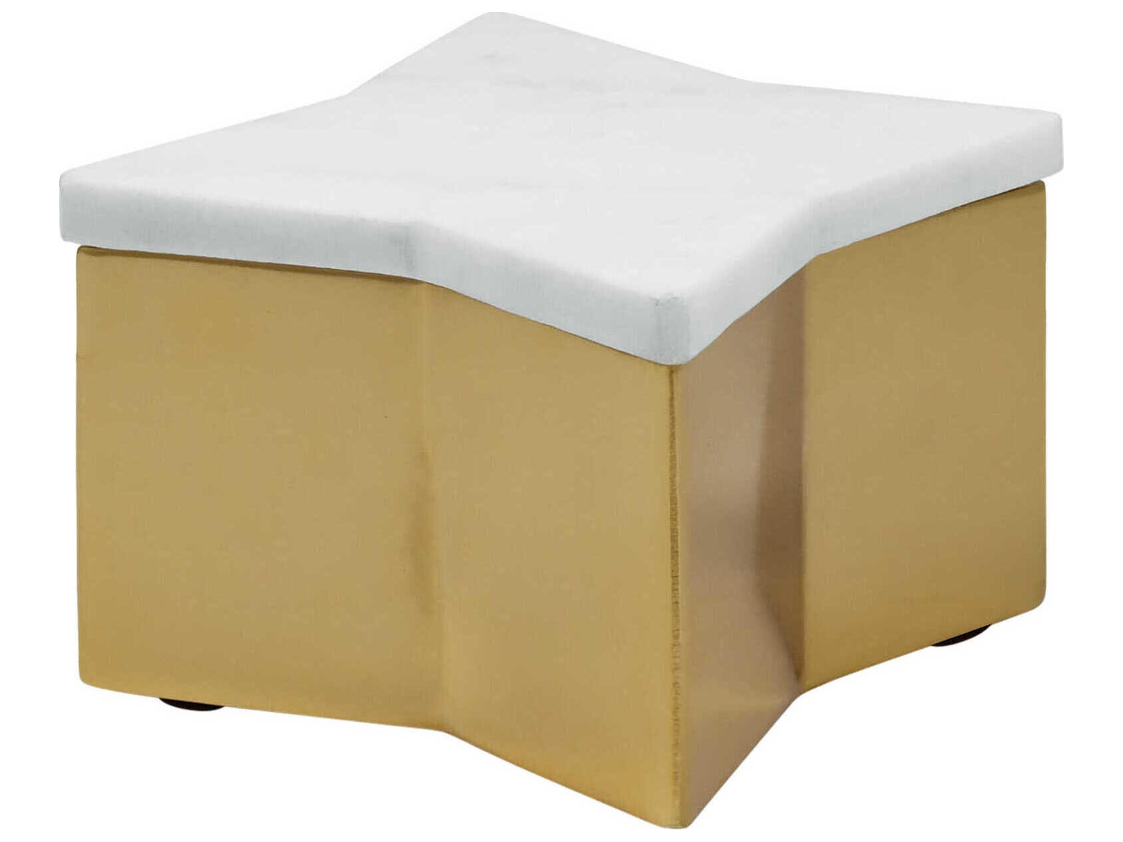 Small White Marble / Brass Star Box