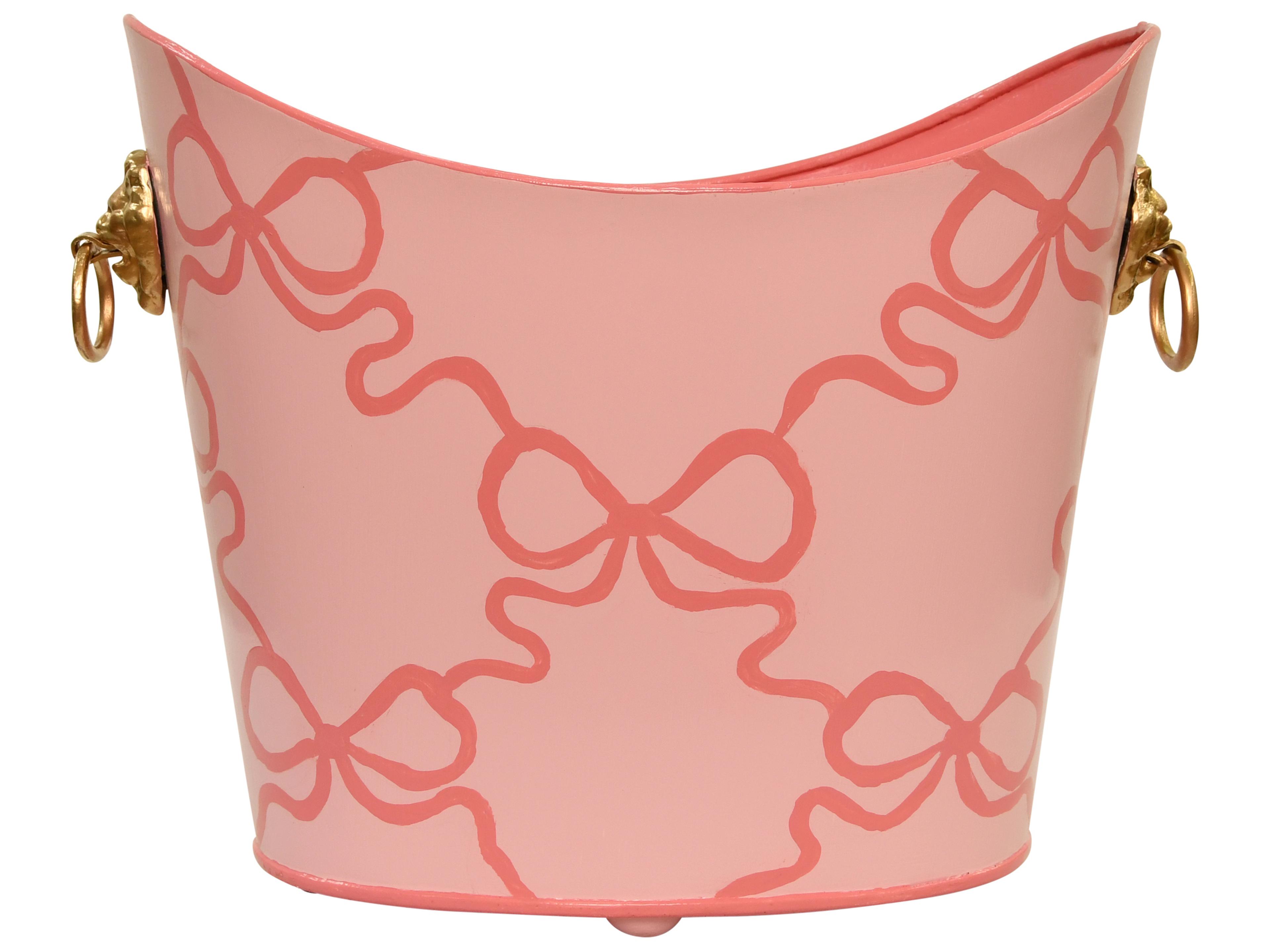 Worlds Away Pink Storage Bin