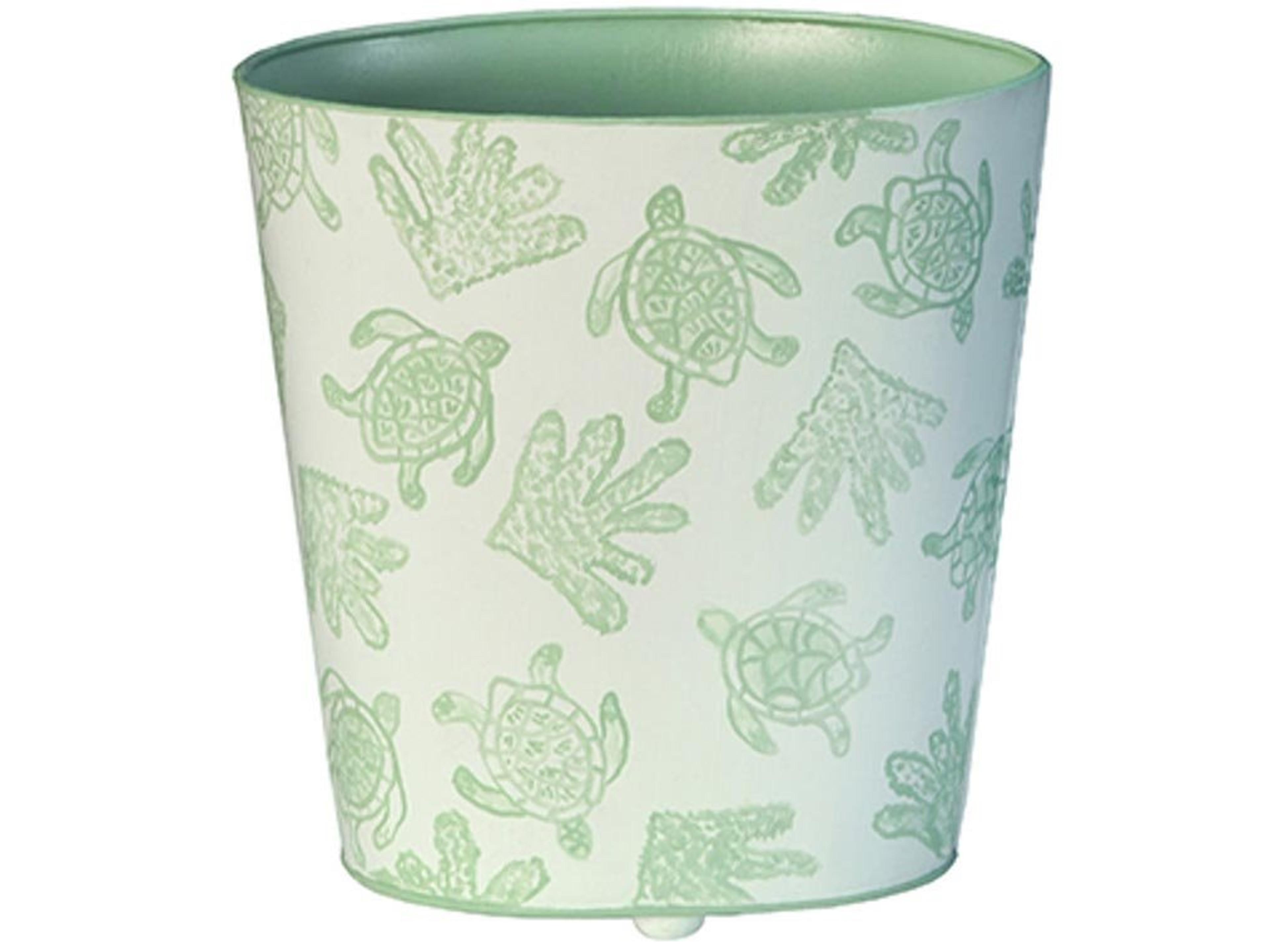 Cream With Mint Green Turtle And Coral Pattern Storage Bin