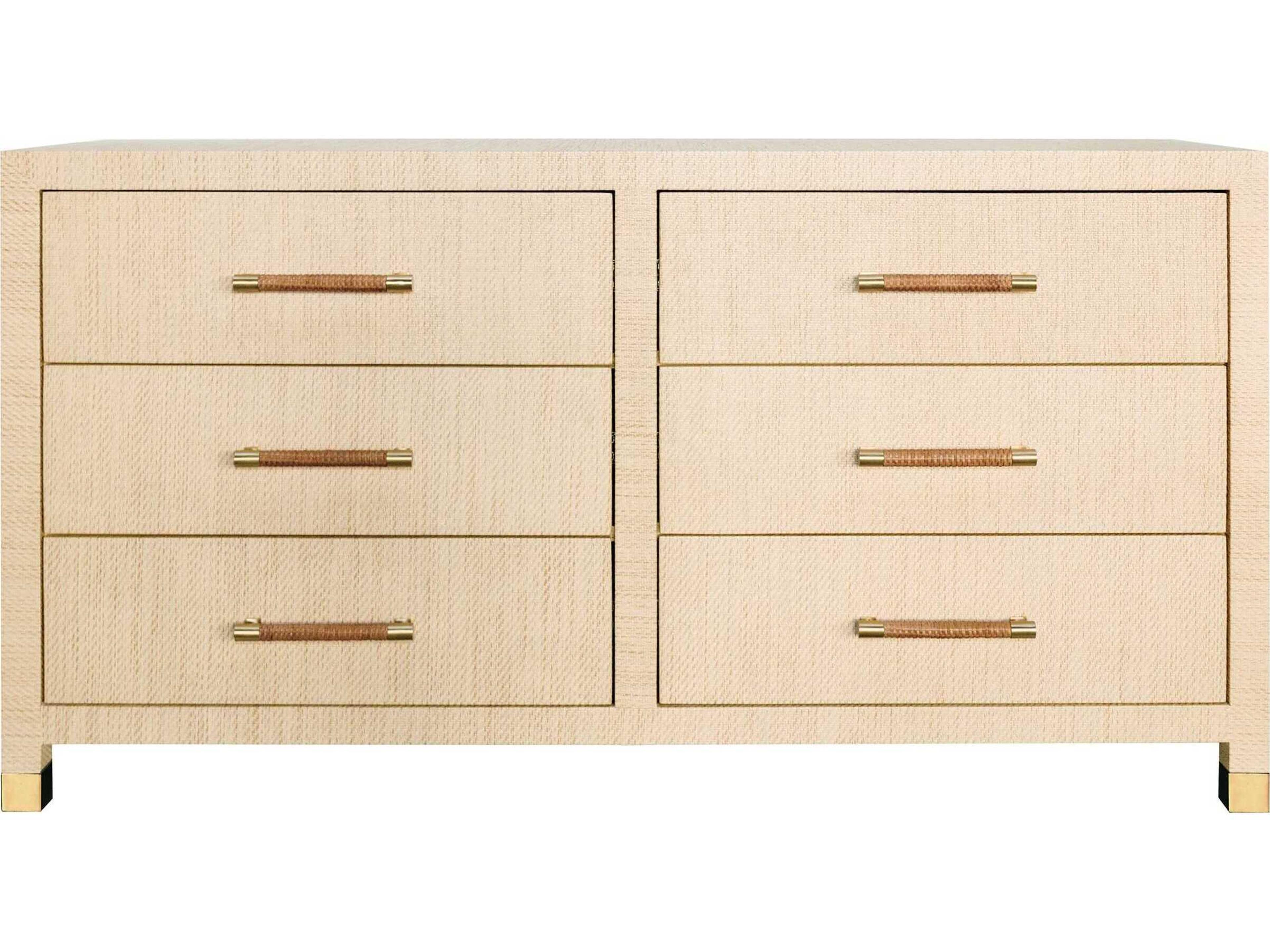 Winchester Six-Drawer Chest in Natural Grasscloth