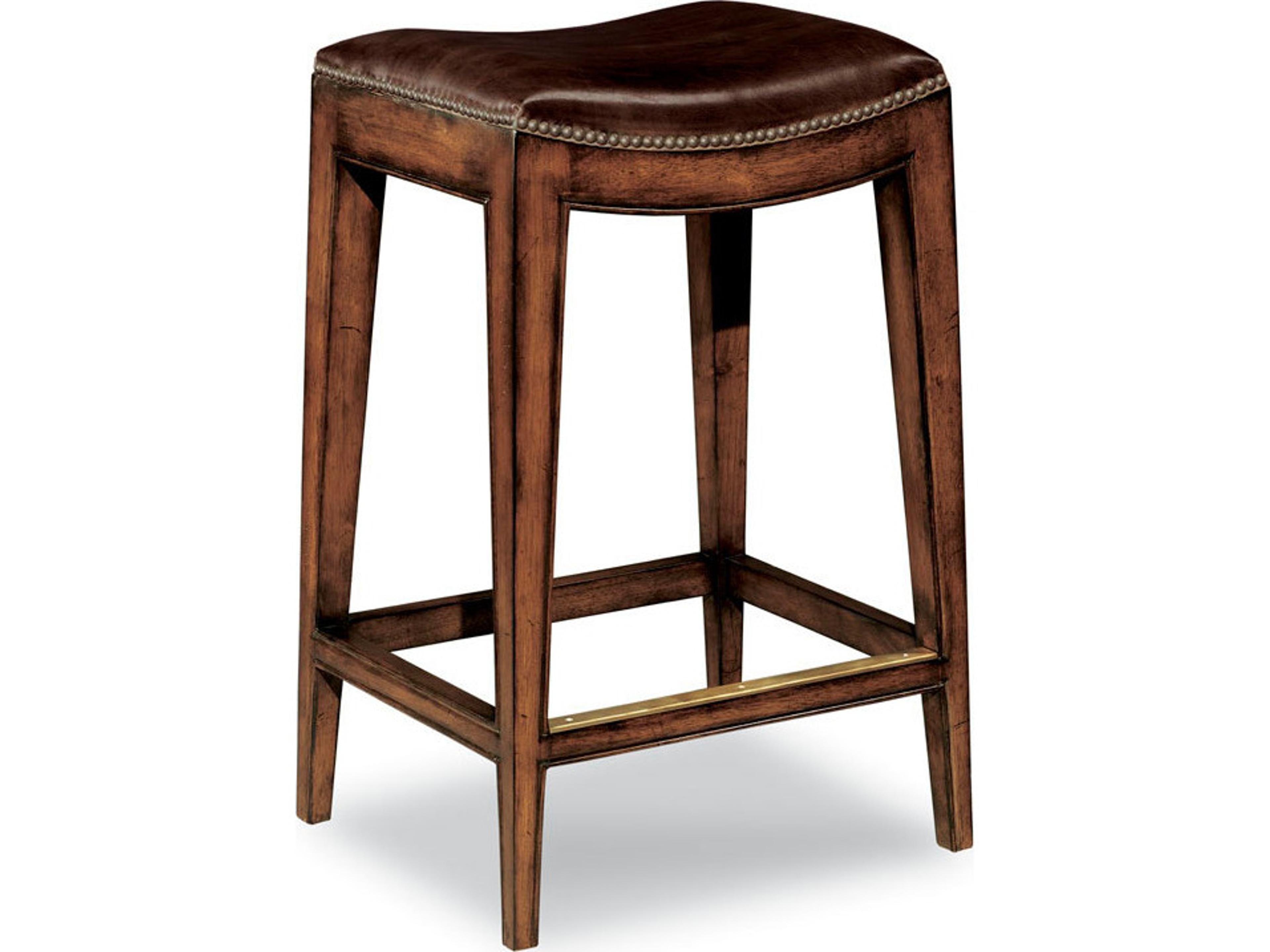 Jackson Top Grain Leather Counter Stool in Bordeaux with Cocoa Leather
