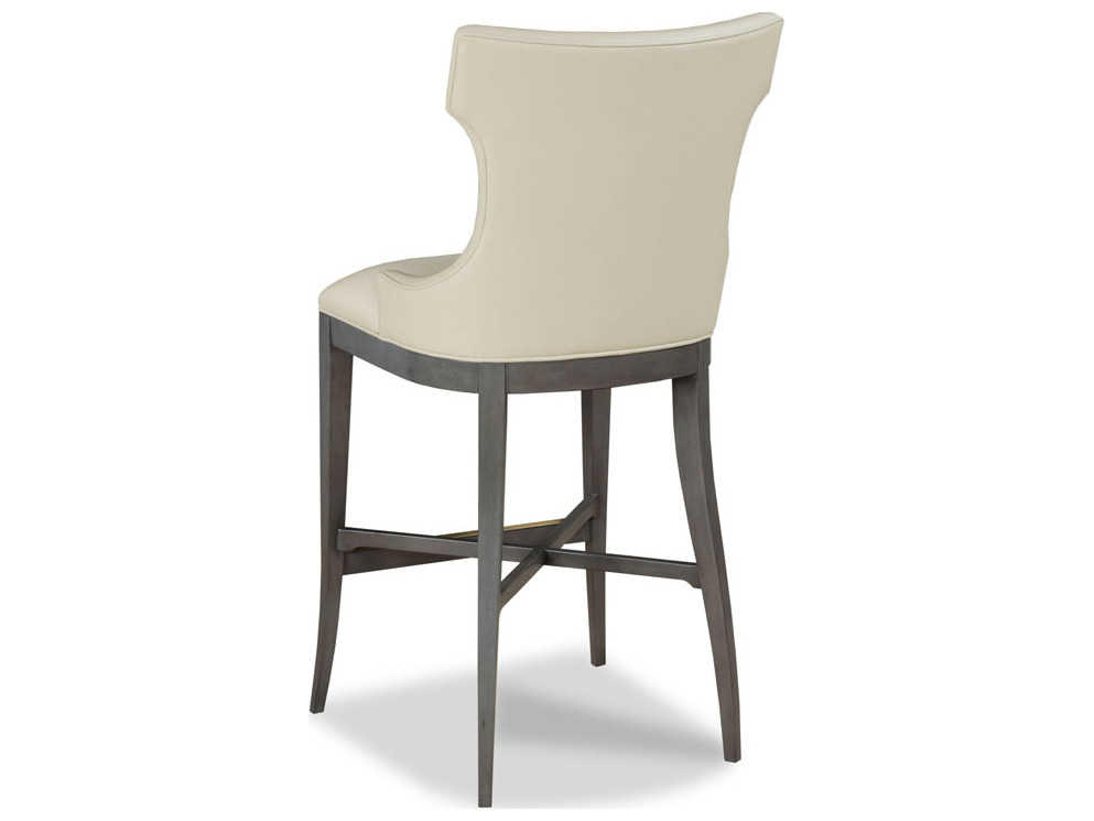 Woodbridge Addison Leather Hardwood Charcoal Bar Stool