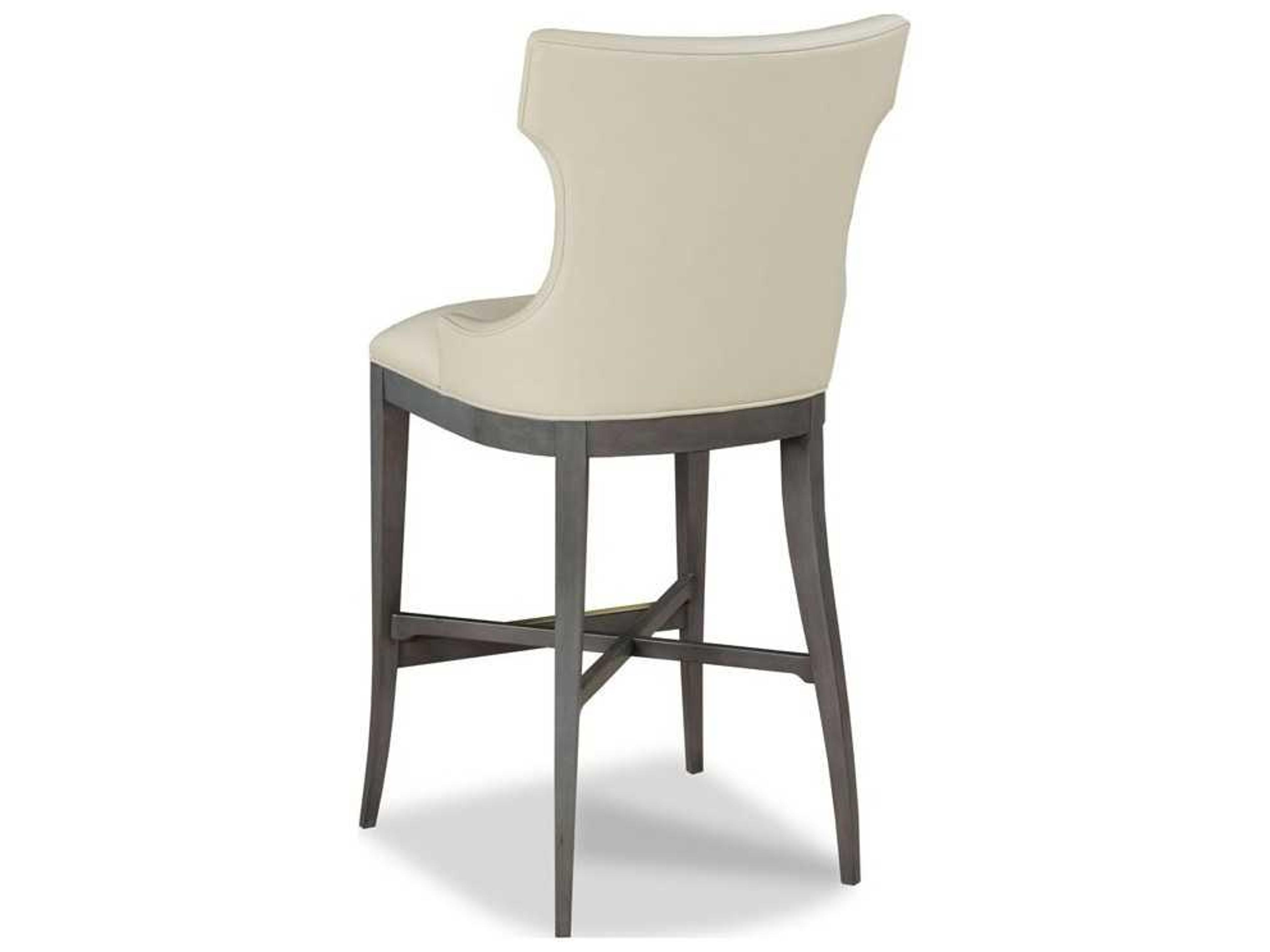 Woodbridge Addison Leather Hardwood Charcoal Counter Stool