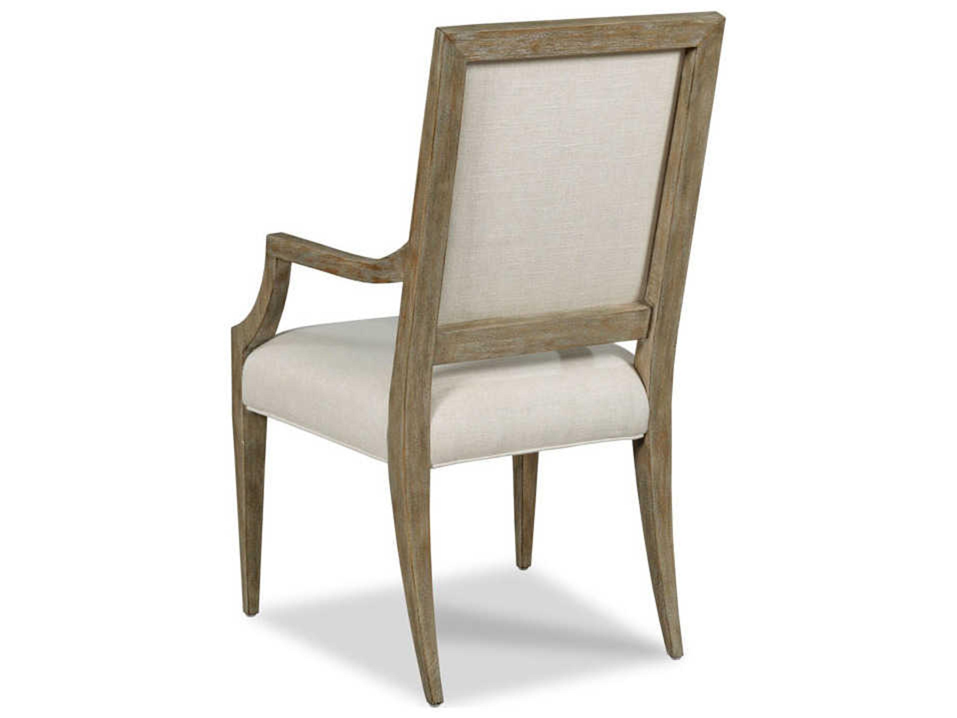 Woodbridge Callisto Solid Wood Brown Upholstered Arm Dining Chair