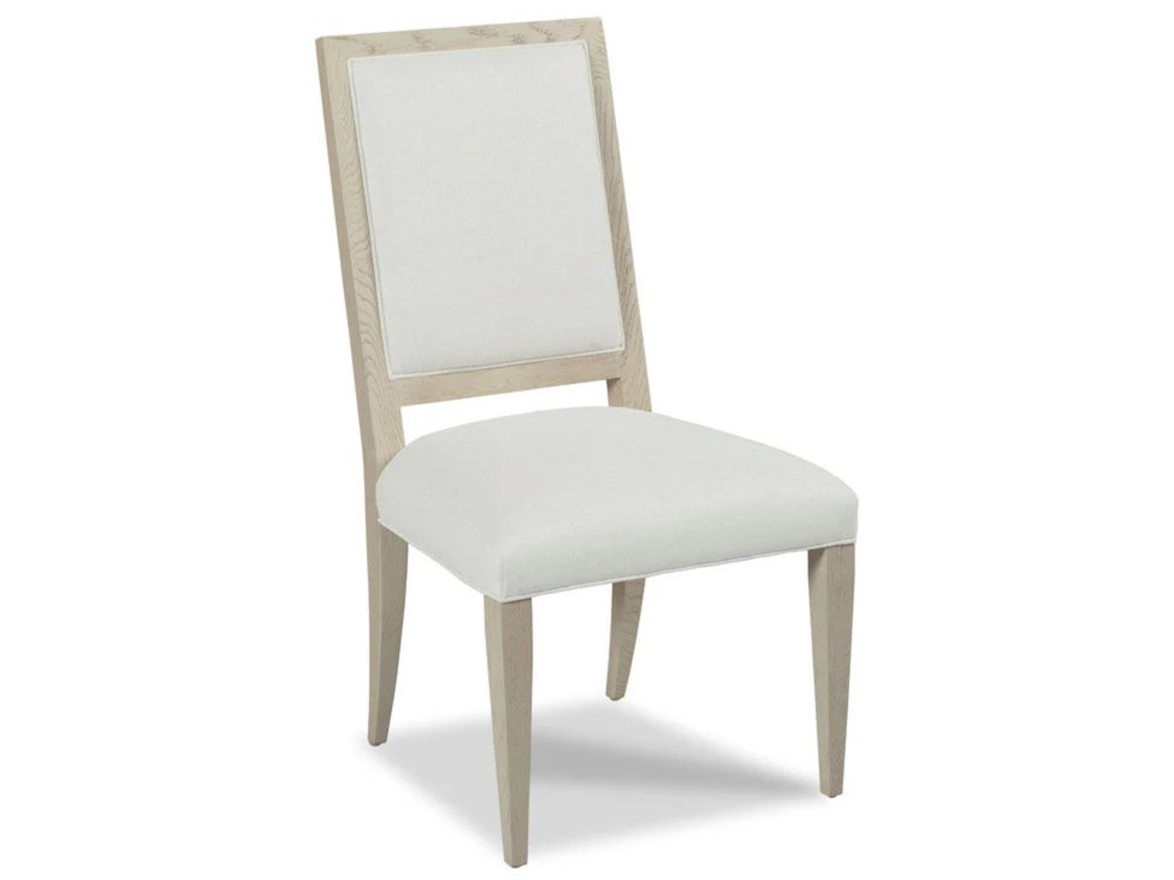 Callisto Side Solid Wood White Upholstered Dining Chair