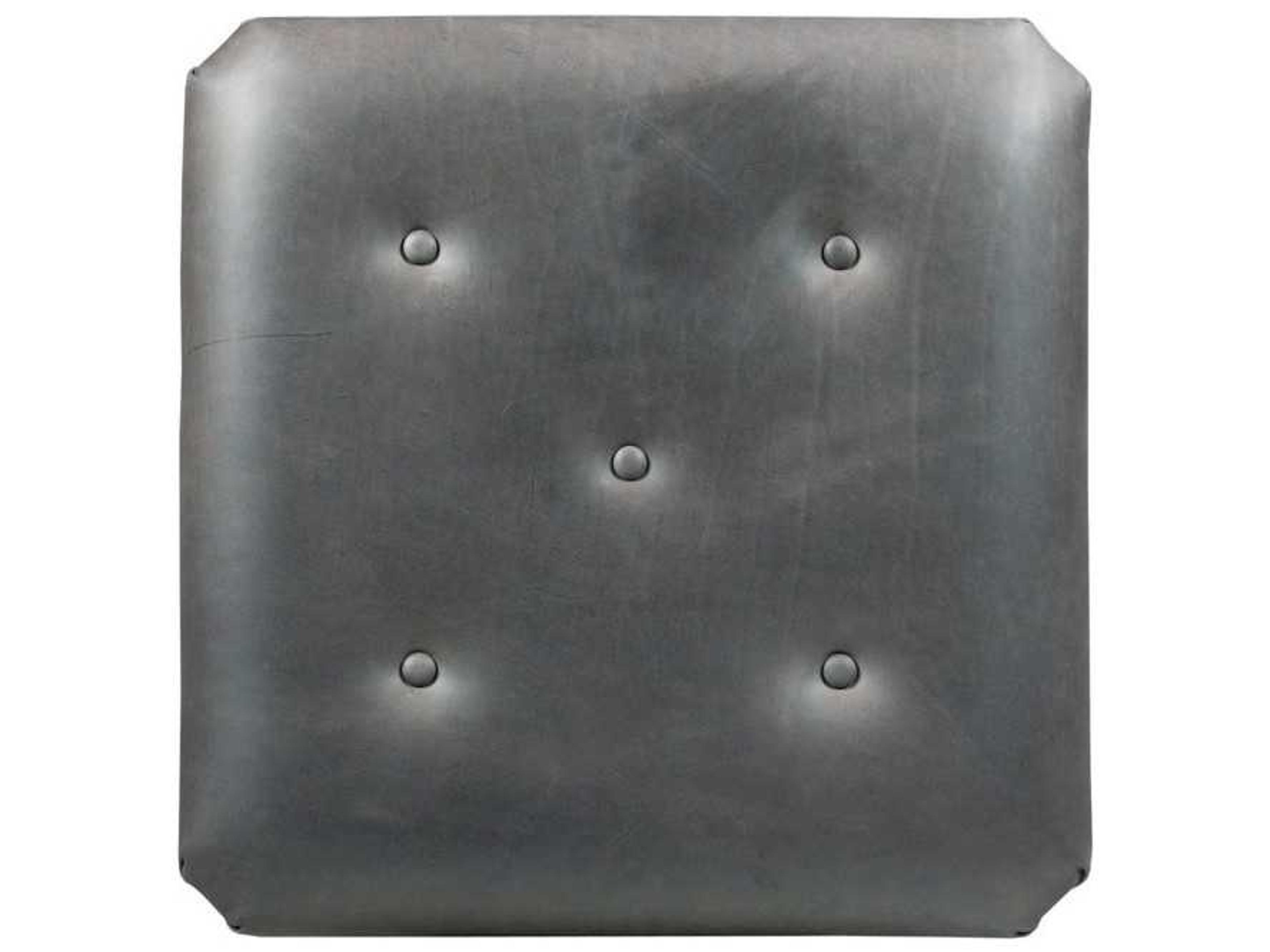 Woodbridge Sydney Mink Gray Leather Ottoman