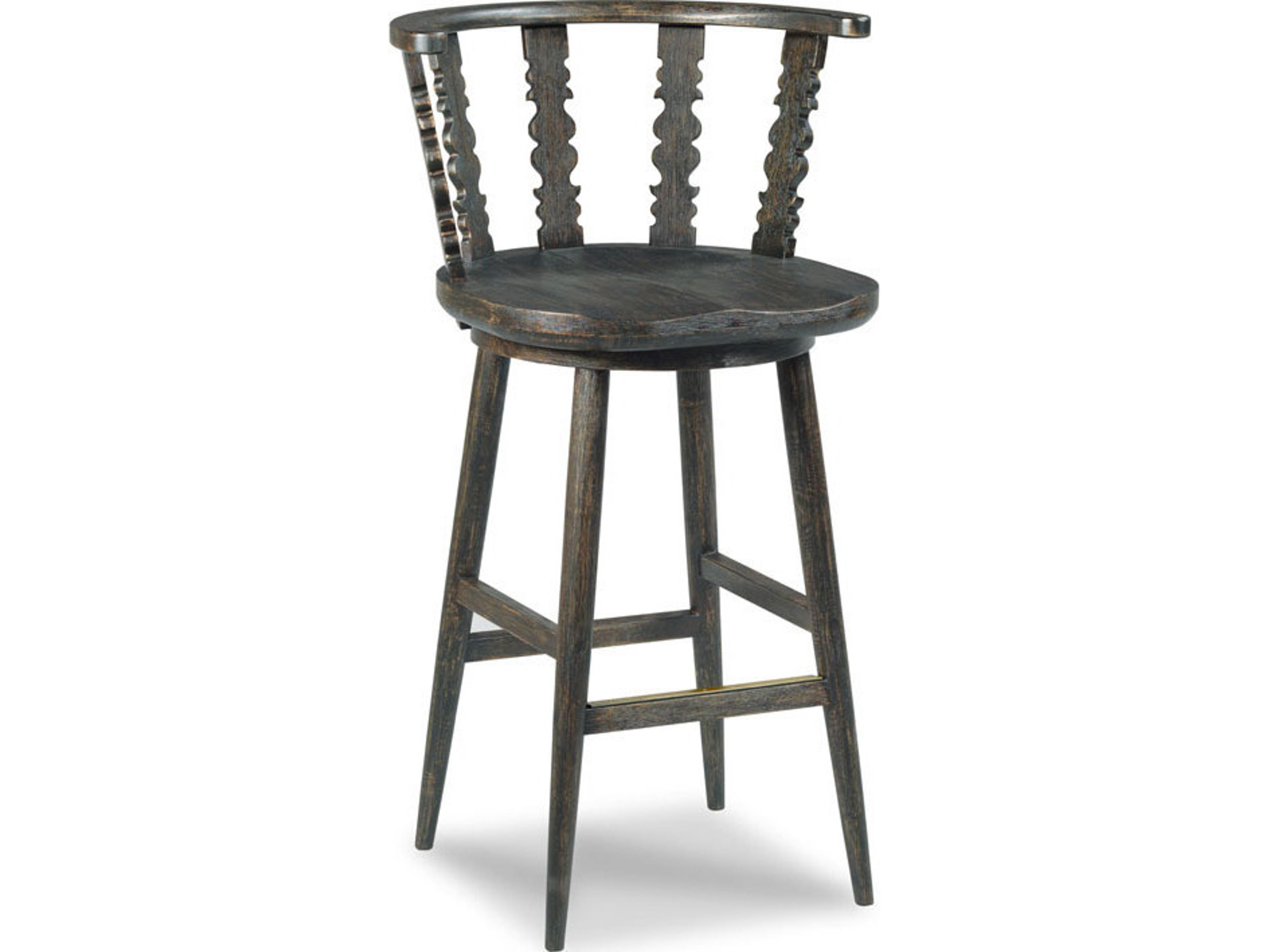 Fable Wood Bar Stool in Worn Black Finish