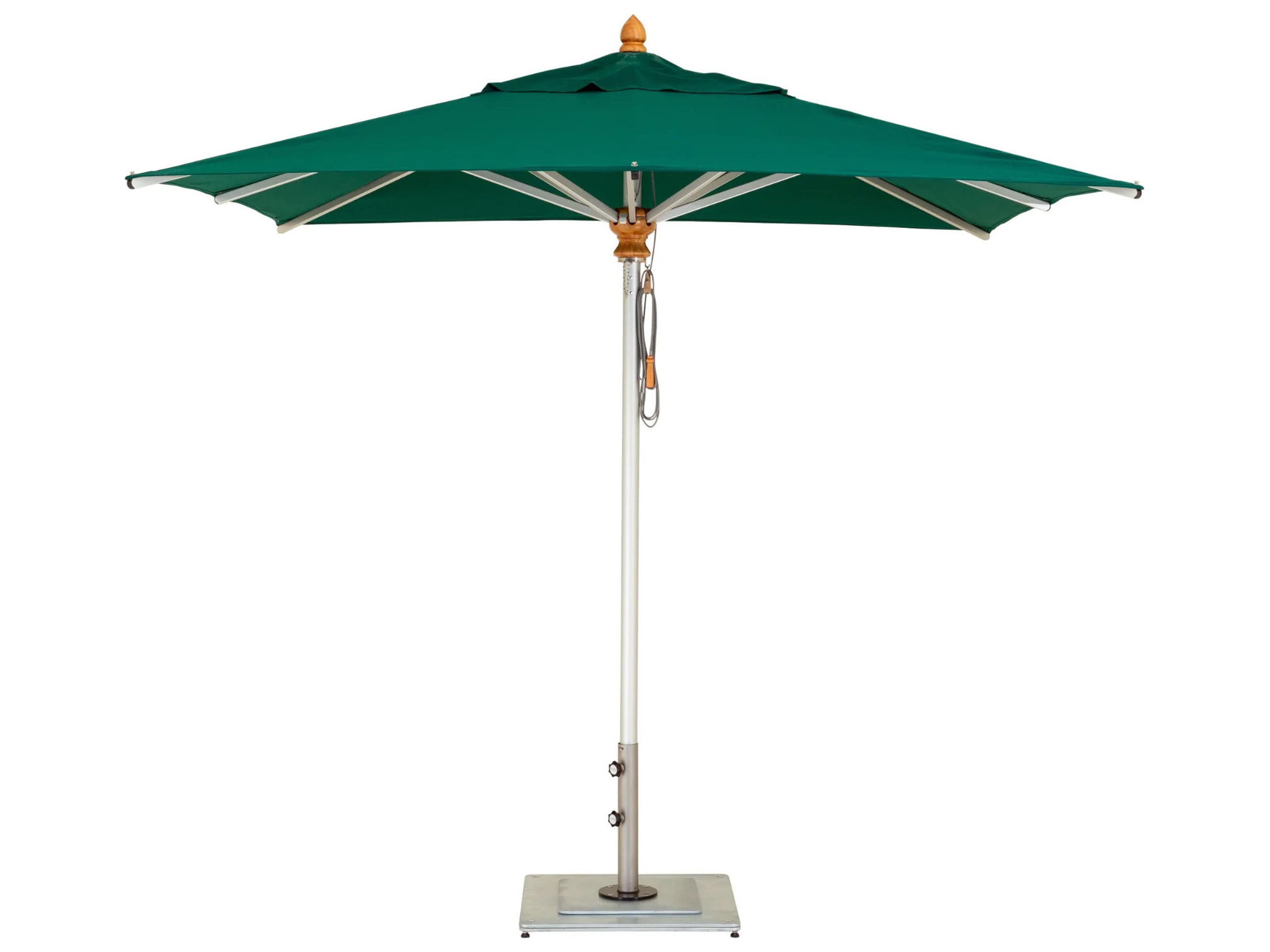 Bravura Aluminum 9.8 x 7 Foot Rectangular Pulley Lift Patio Umbrella