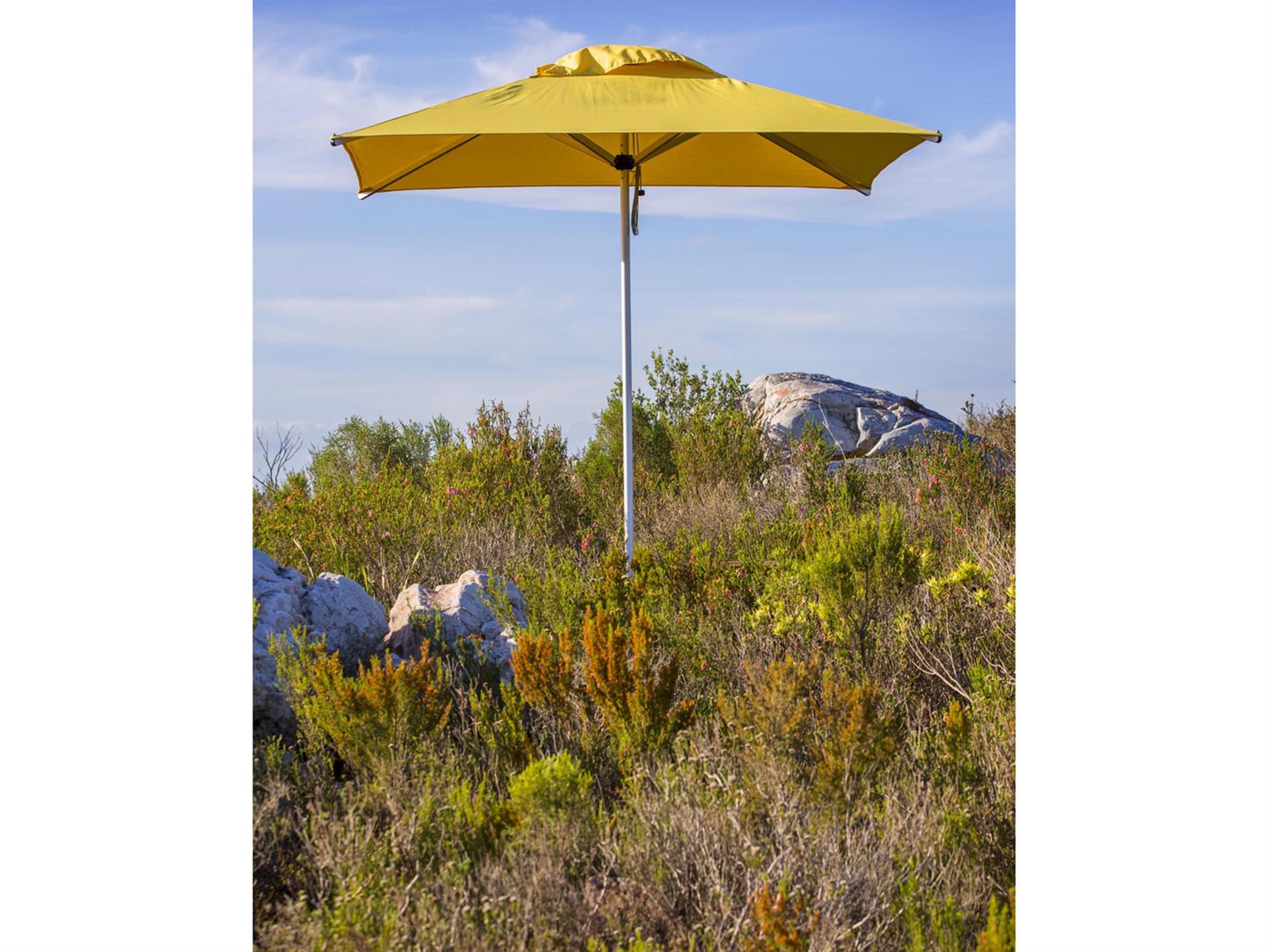 Mistral Aluminum 6.6 Foot Square Pulley Lift Outdoor Umbrella