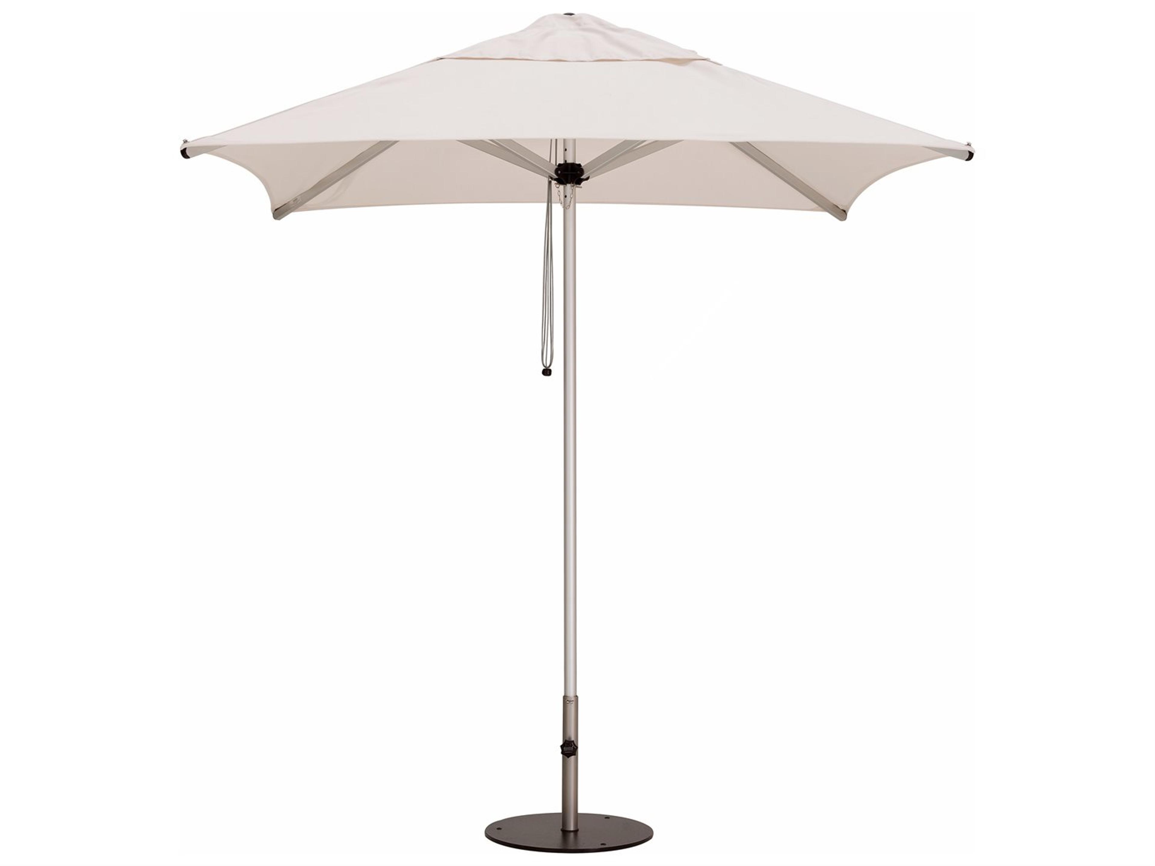 Woodline Shade Solutions Mistral Aluminum 8 Foot Square Pulley Lift Outdoor Patio Umbrella