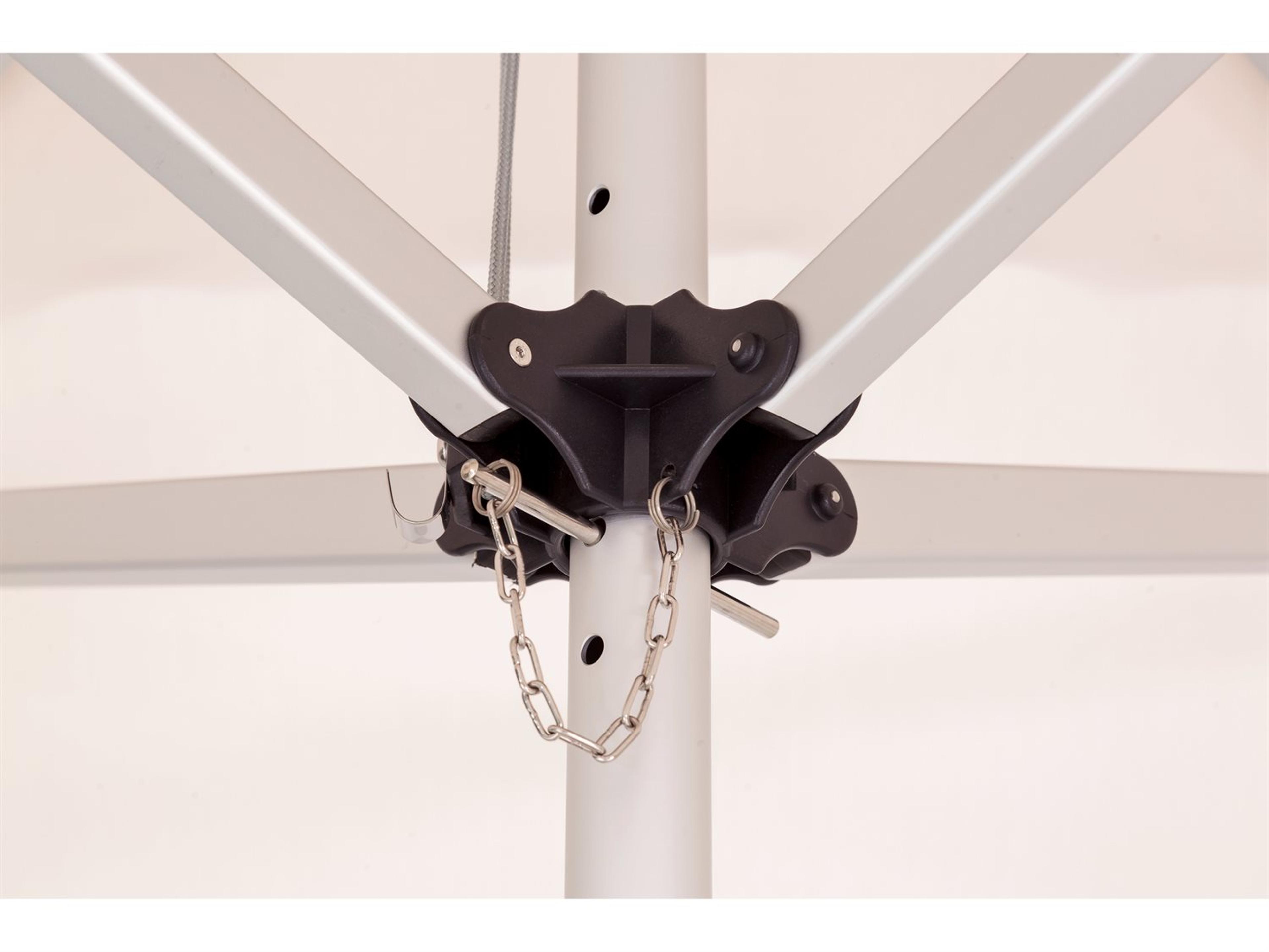 Woodline Shade Solutions Mistral Aluminum 8 Foot Square Pulley Lift Outdoor Patio Umbrella