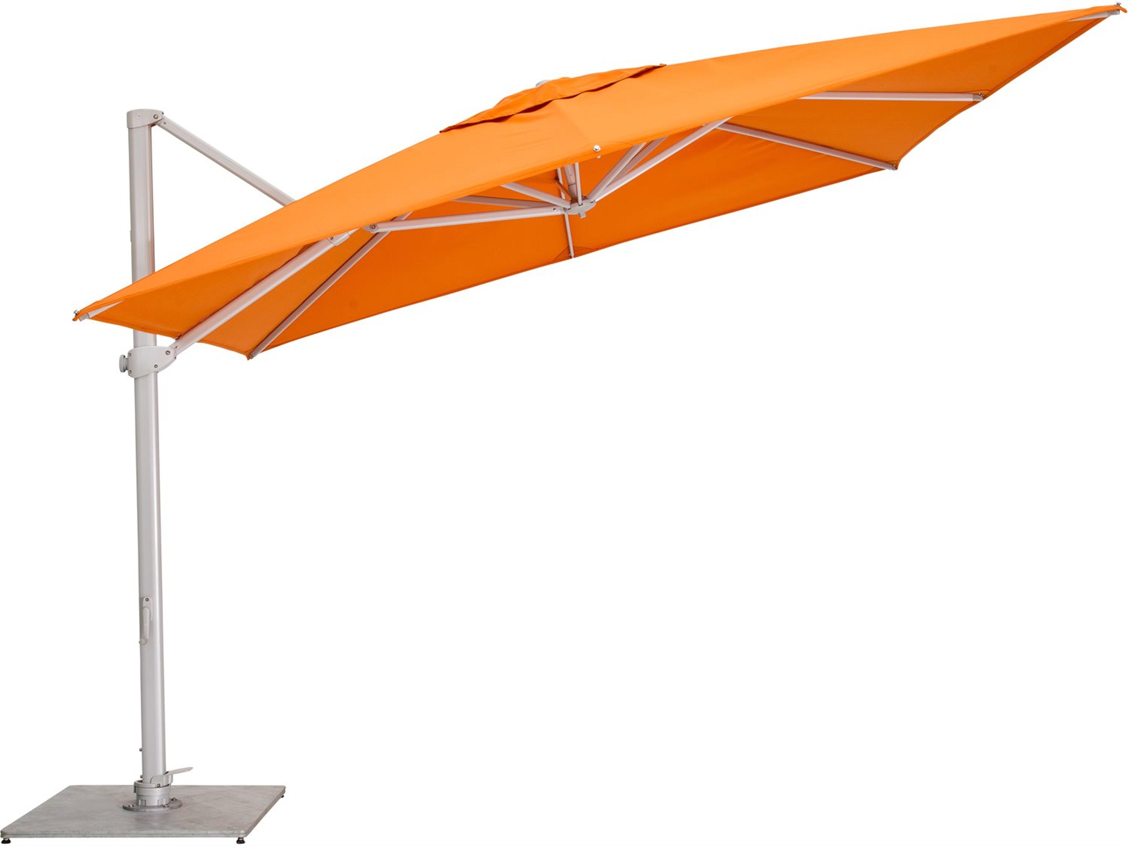 Woodline Shade Solutions Pavone Aluminum Cantilever 9.8 Foot Square Crank Lift Patio Umbrella