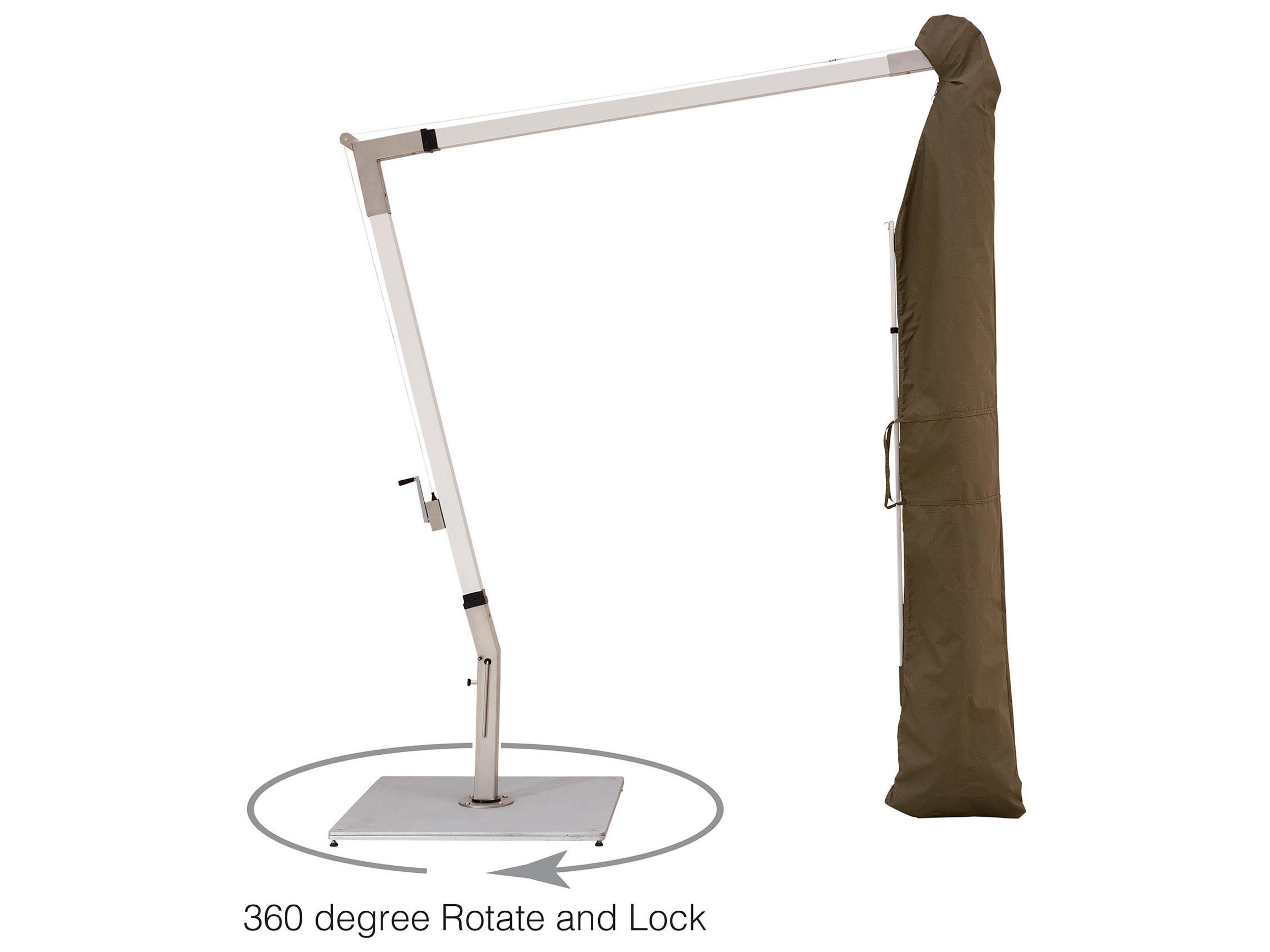 Woodline Shade Solutions Pendulum Aluminum Cantilever 13 x 9.8 Foot Rectangular Crank Lift Outdoor Umbrella