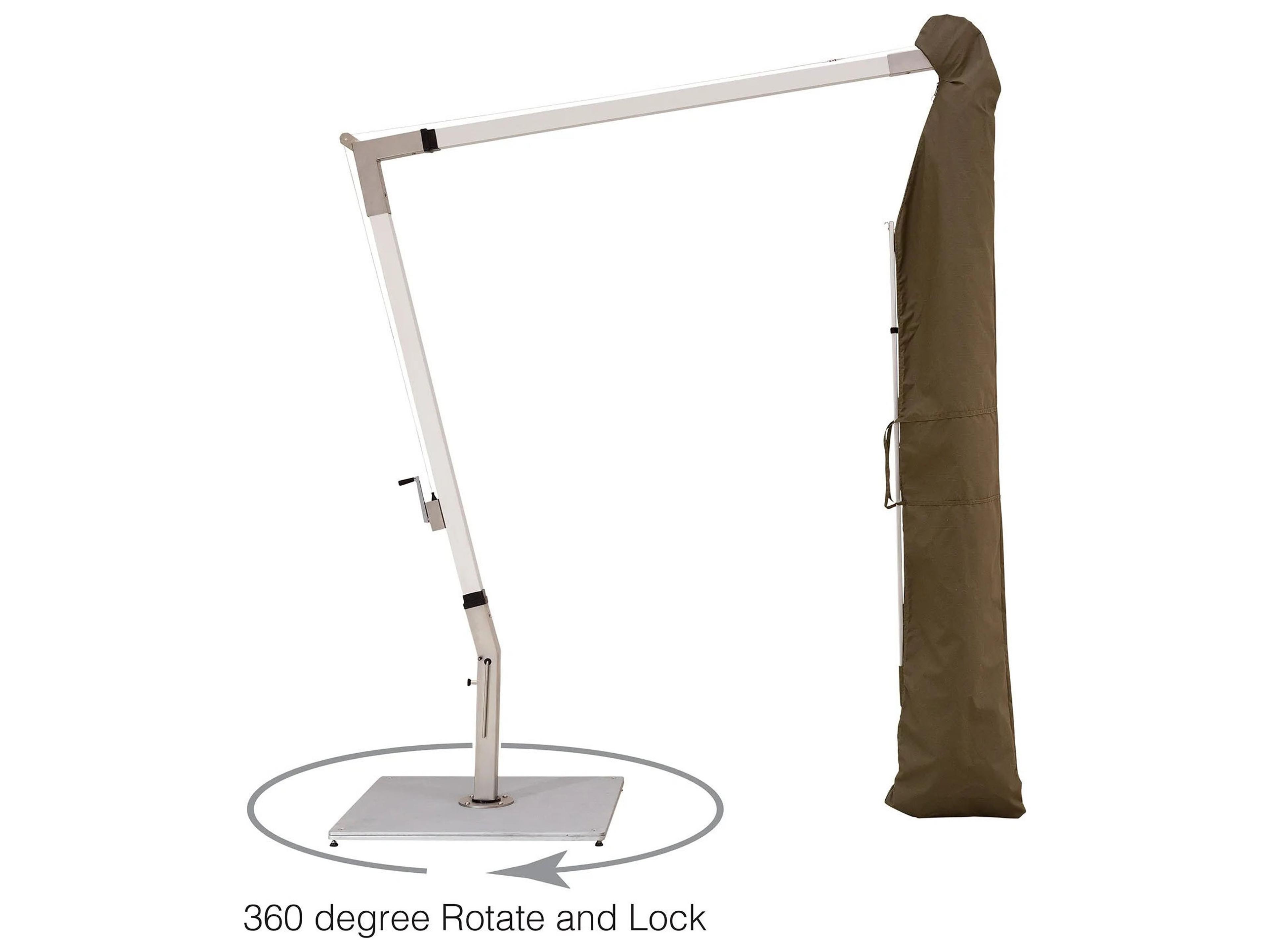 Woodline Shade Solutions Pendulum Aluminum Cantilever 13 Foot Octagon Crank Lift Patio Umbrella