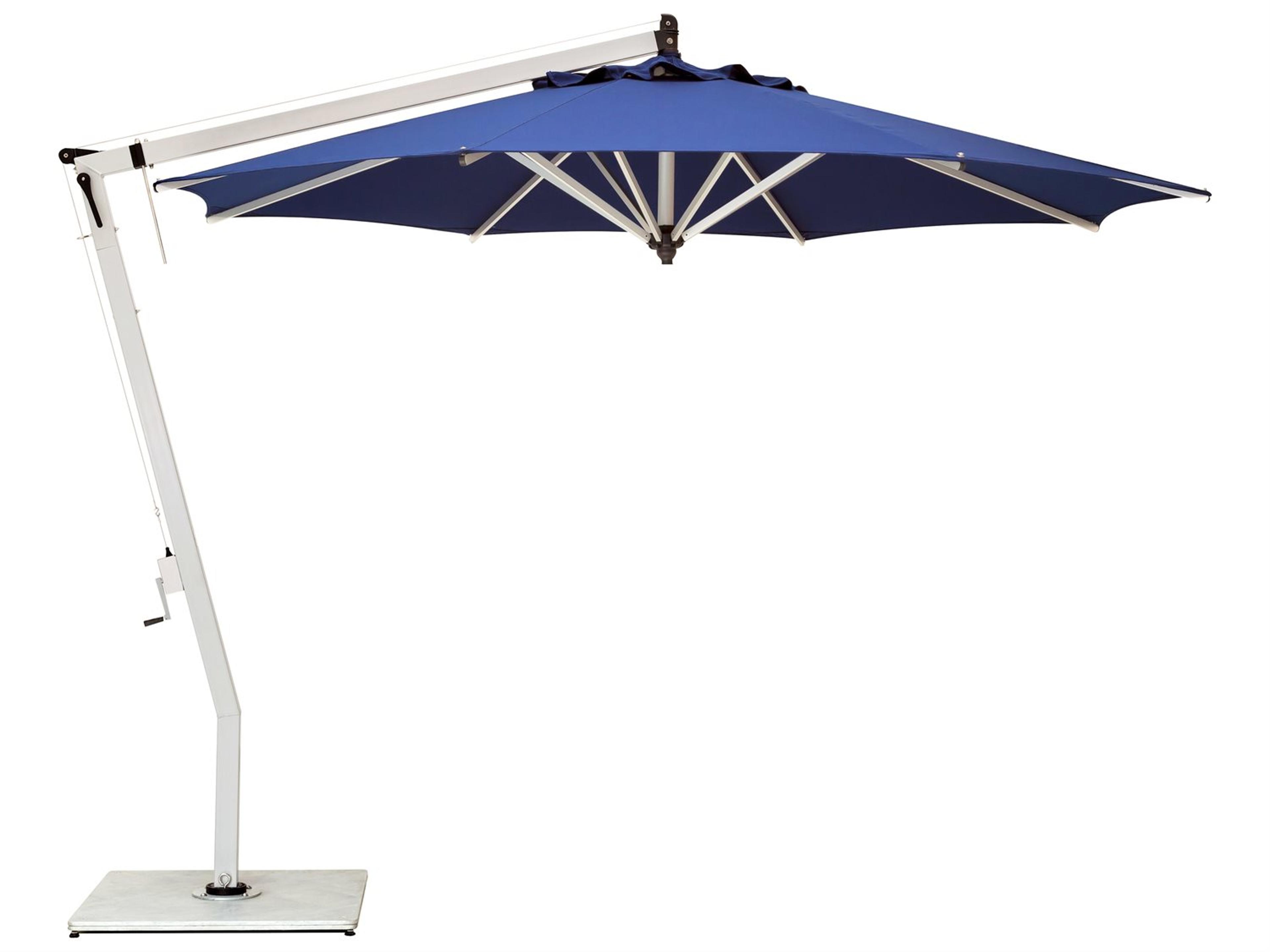 Woodline Shade Solutions Picollo Aluminum Cantilever 9.8 Foot Square Crank Lift Outdoor Umbrella