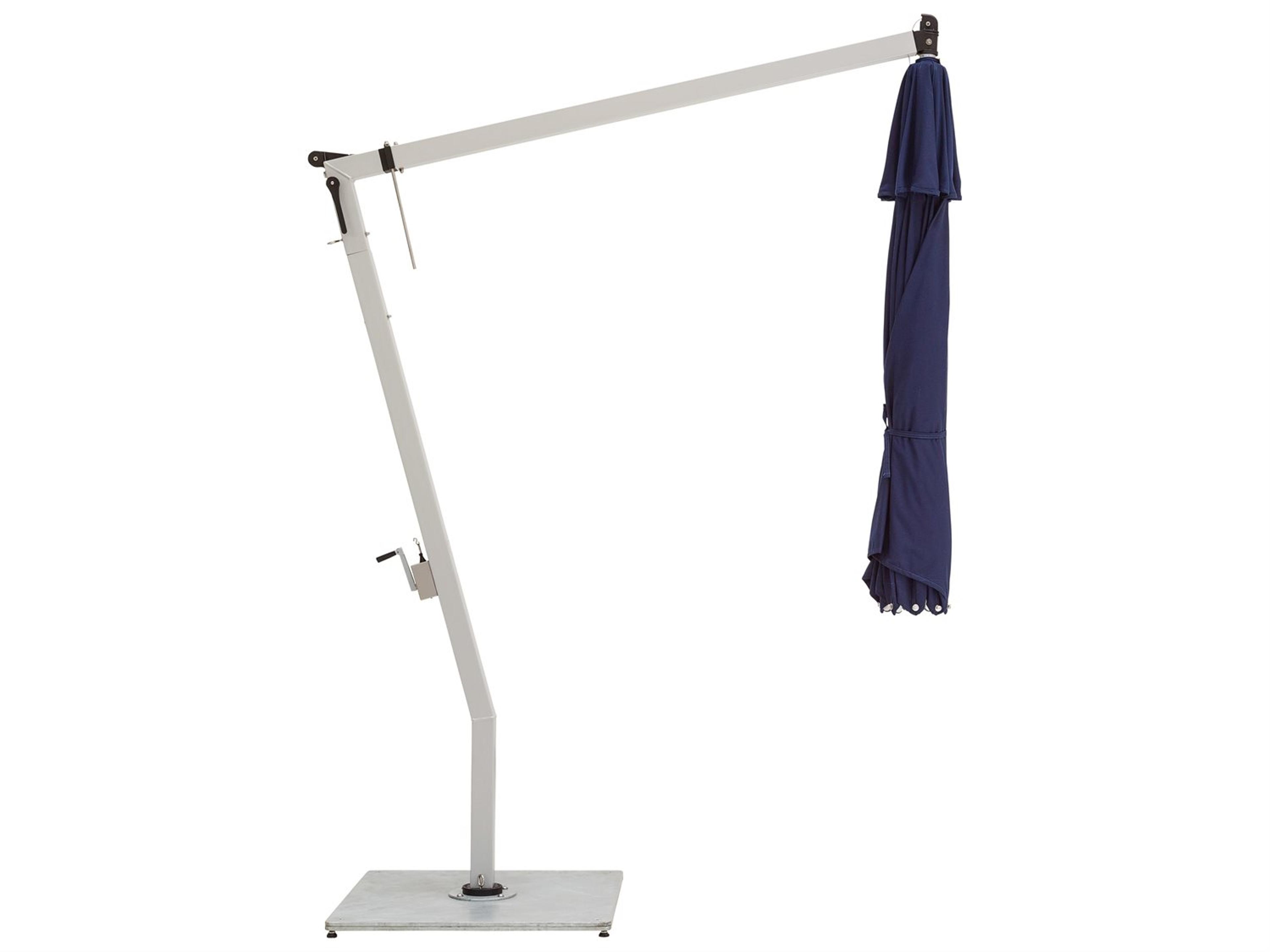 Woodline Shade Solutions Picollo Aluminum Cantilever 9.8 Foot Square Crank Lift Outdoor Umbrella