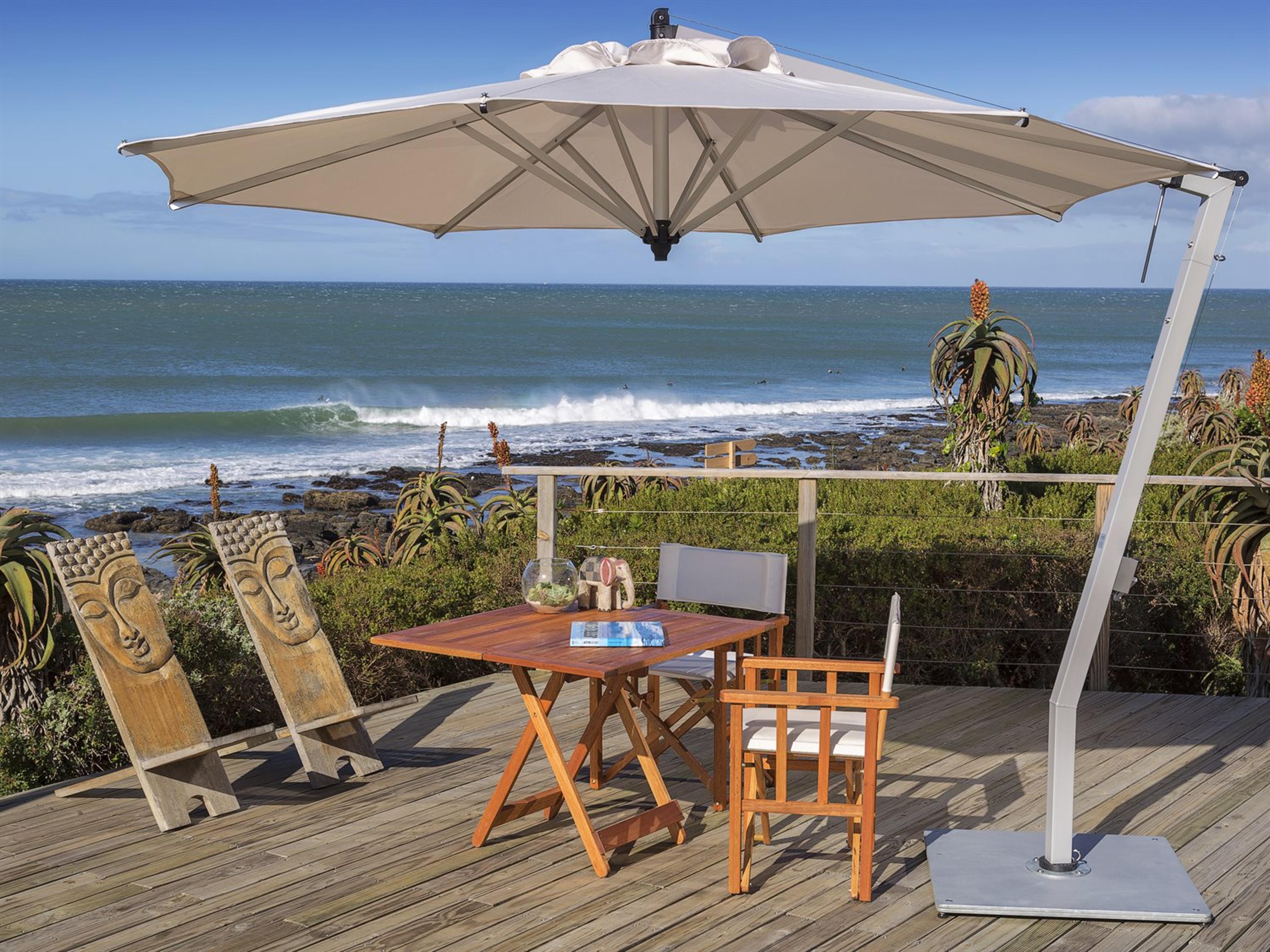 Picollo Aluminum Cantilever 10.5 Foot Octagon Crank Lift Outdoor Patio Umbrella