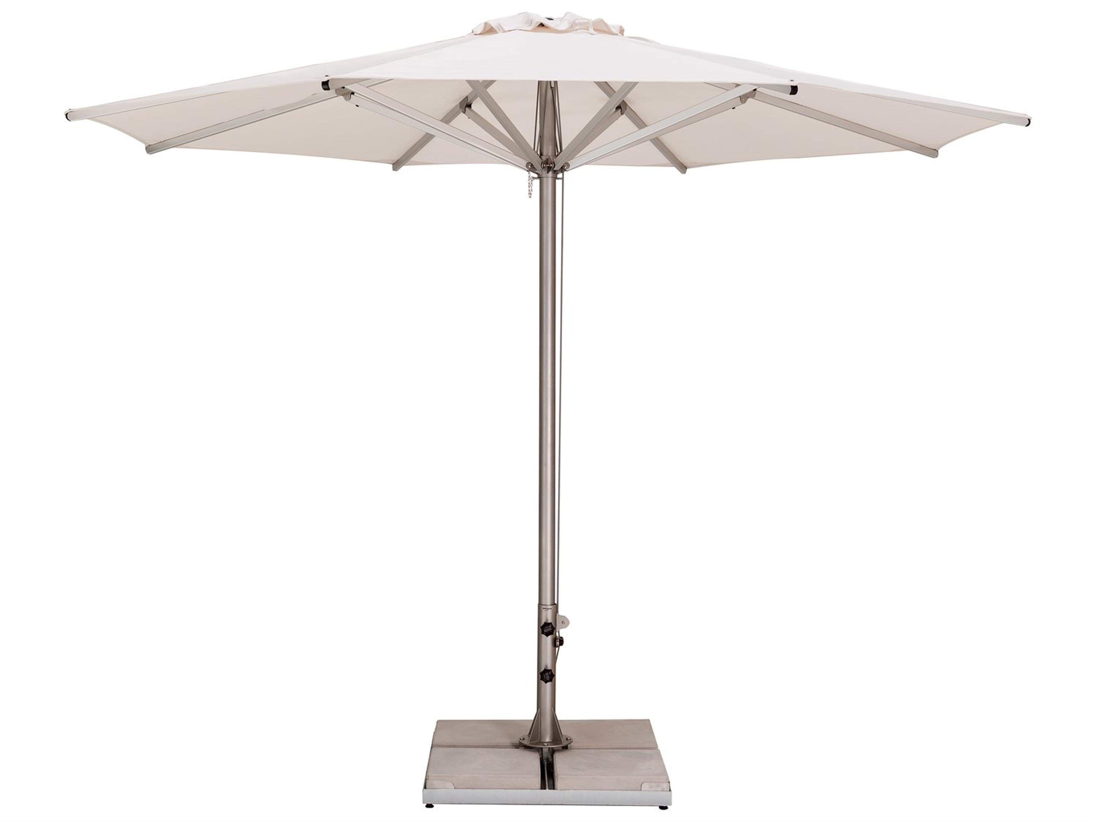 Woodline Shade Solutions Storm Aluminum 9.8 Foot Square Pulley Lift Outdoor Patio Umbrella