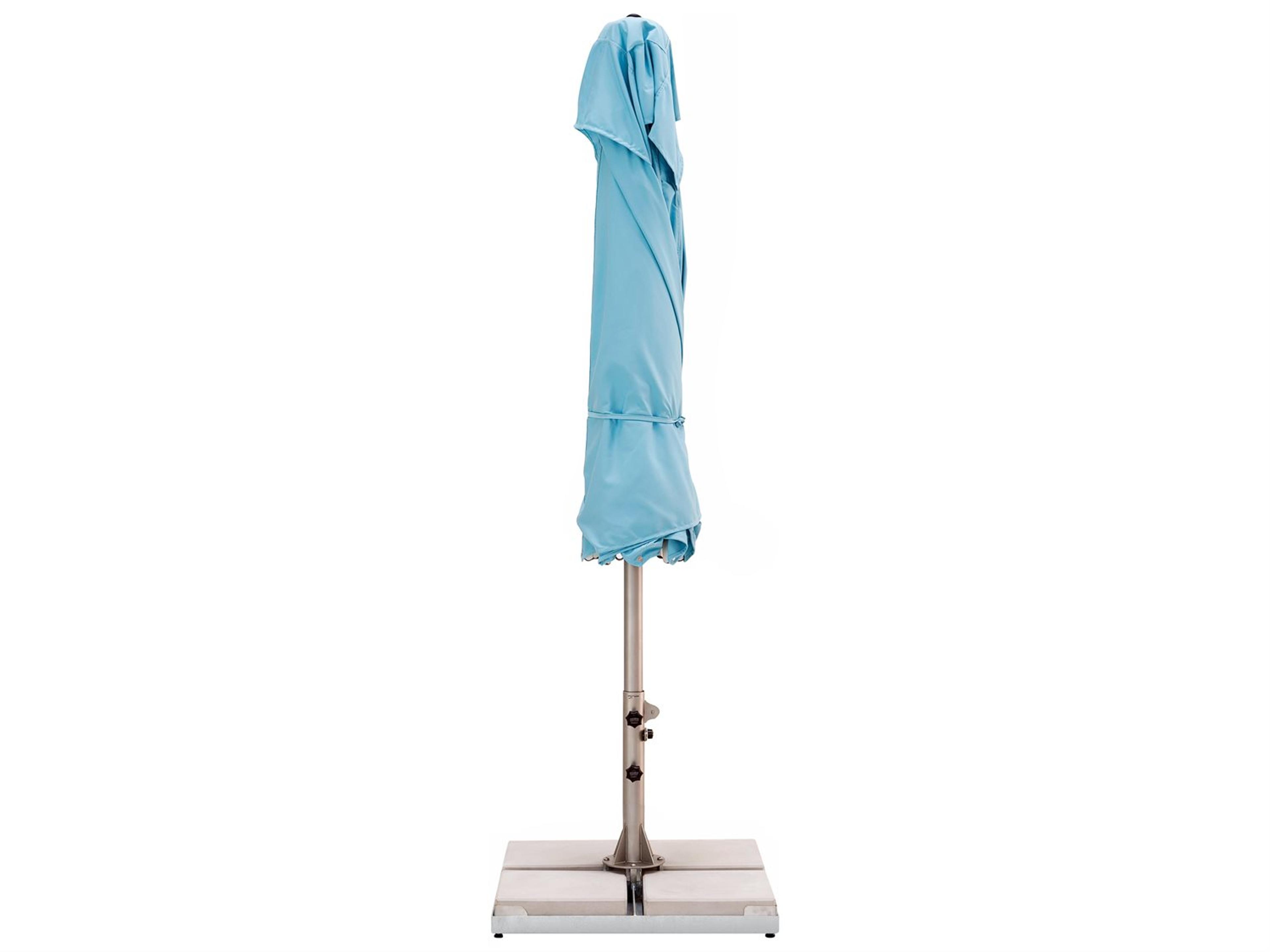 Woodline Shade Solutions Storm Aluminum 9.8 Foot Square Pulley Lift Outdoor Patio Umbrella