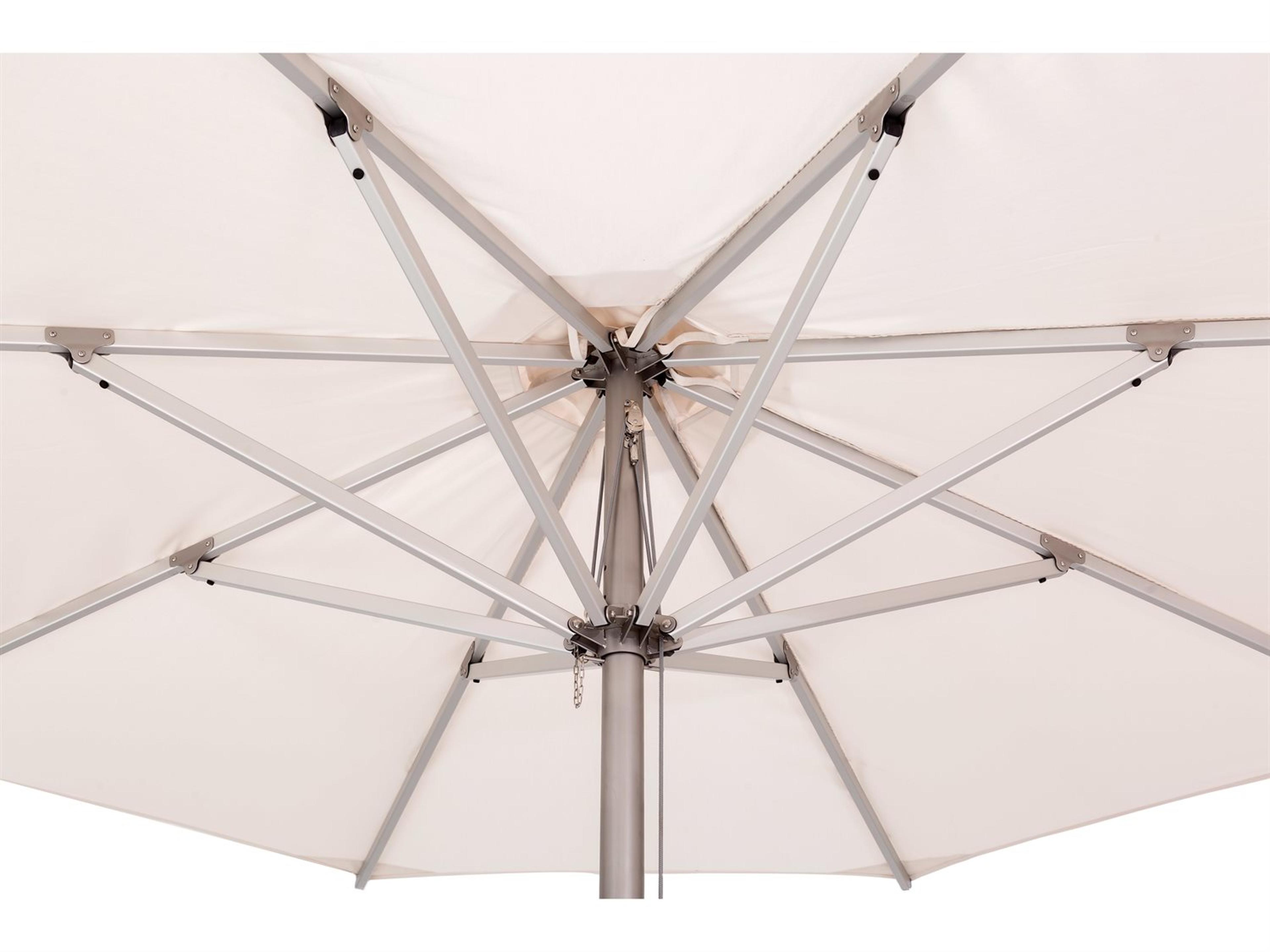 Woodline Shade Solutions Storm Aluminum 9.8 Foot Square Pulley Lift Outdoor Patio Umbrella