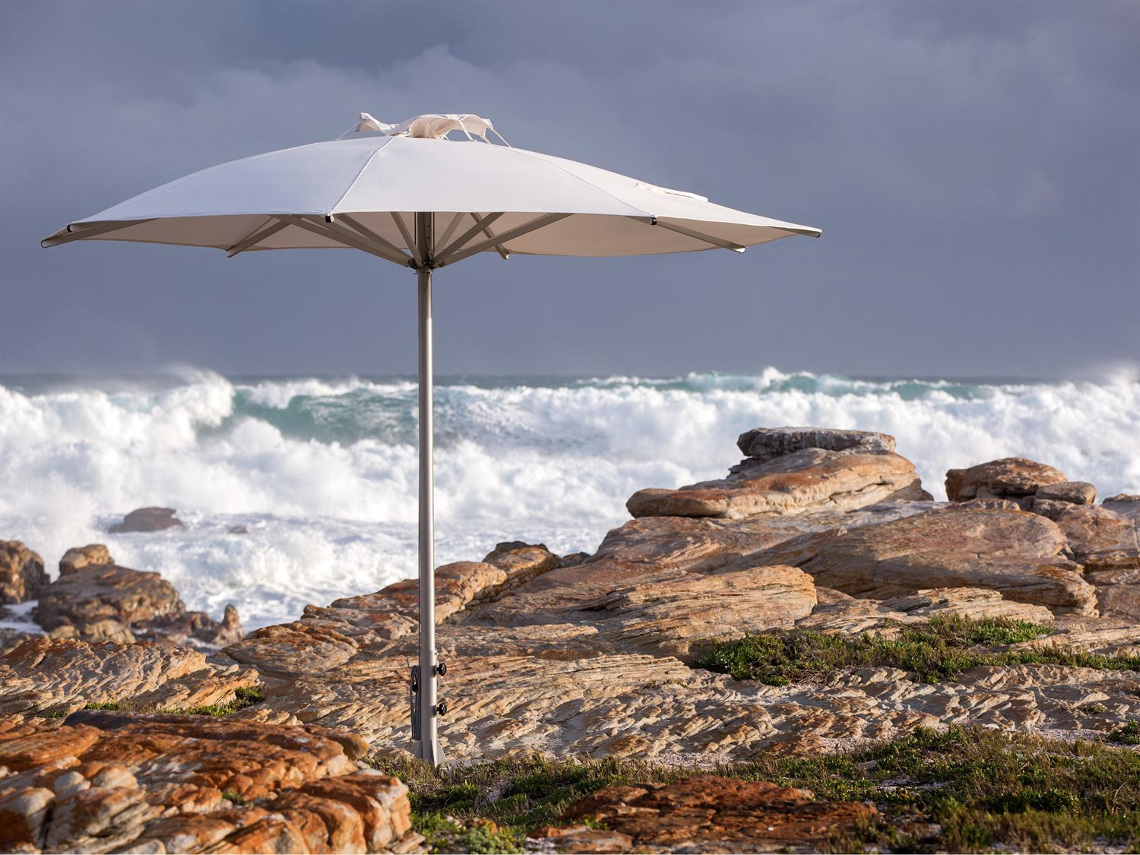 Woodline Shade Solutions Storm Aluminum 11.5 Foot Octagon Pulley Lift Patio Umbrella