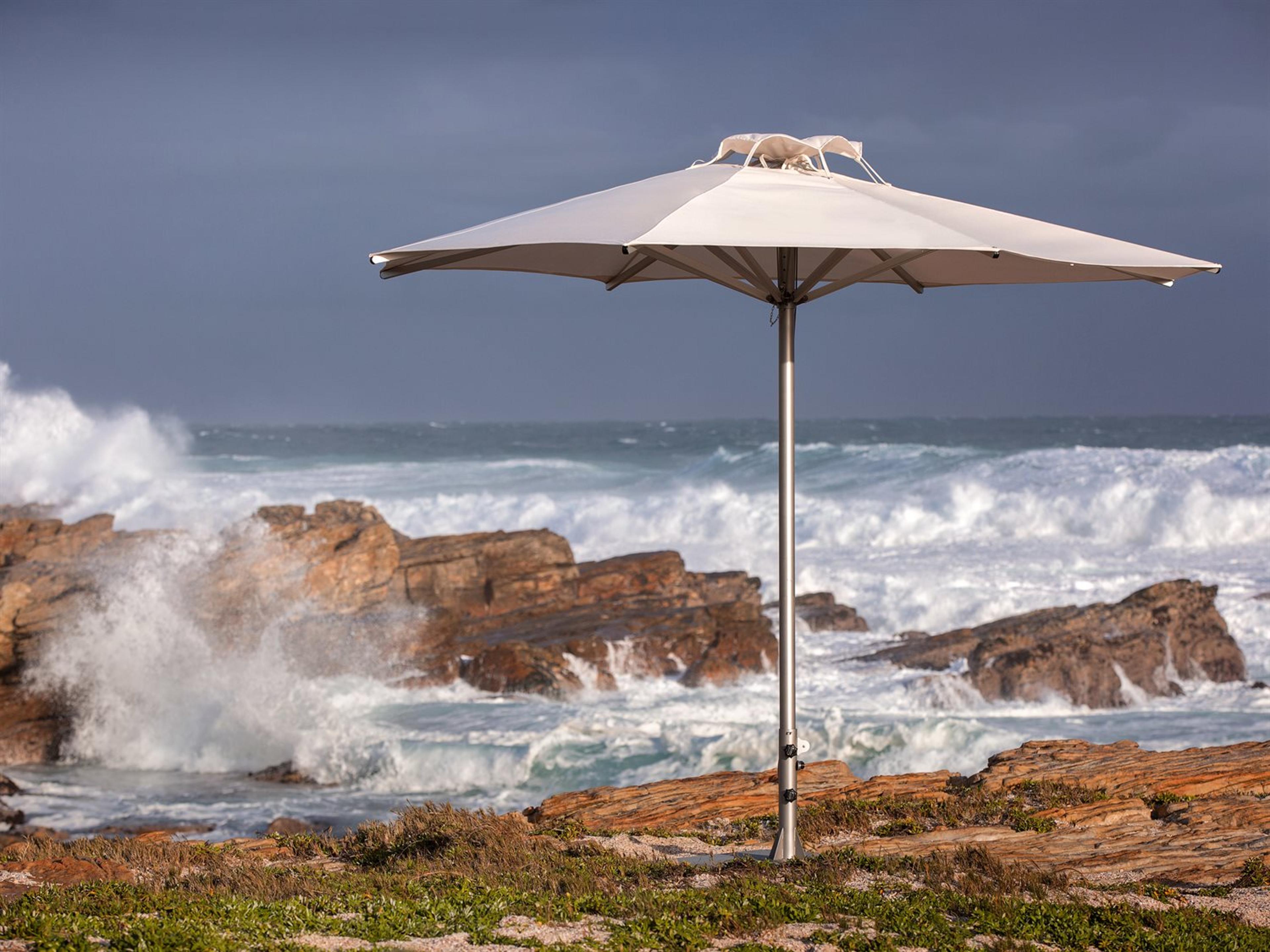 Woodline Shade Solutions Storm Aluminum 11.5 Foot Octagon Pulley Lift Patio Umbrella