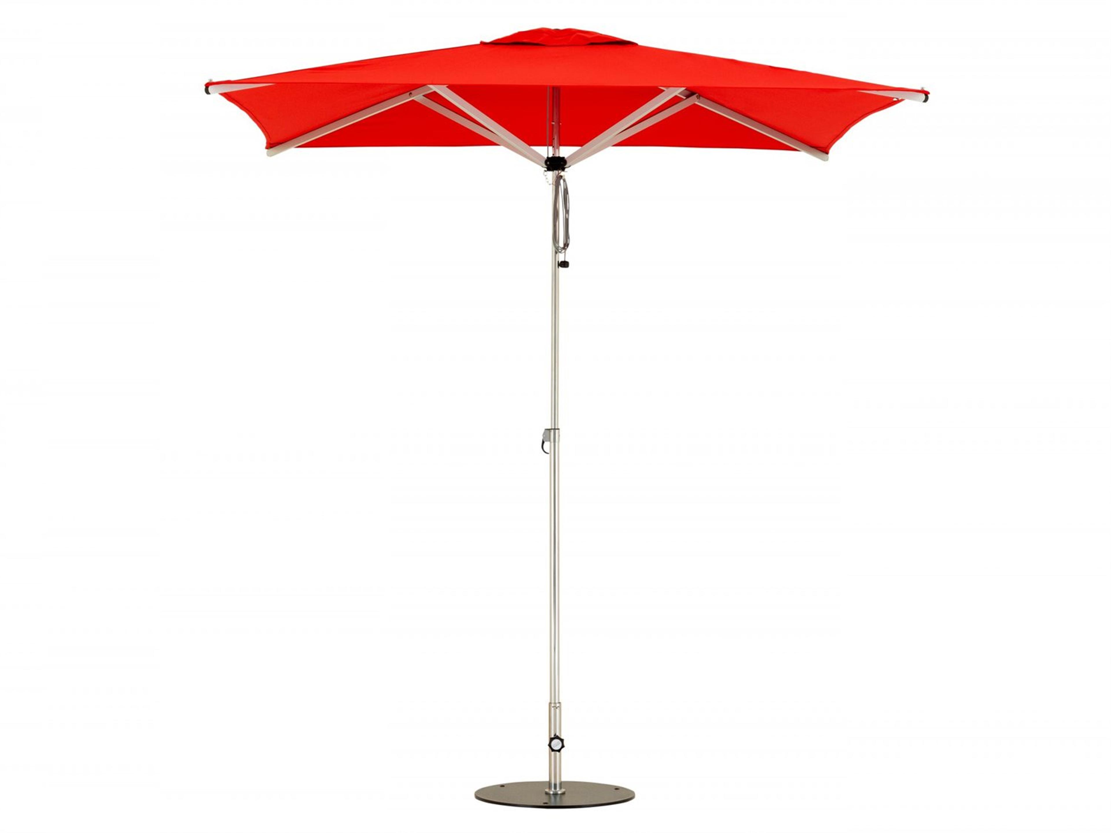 Woodline Shade Solutions Swift Stainless Steel Telescopic 6.6 Foot Square Pulley Lift Outdoor Patio Umbrella
