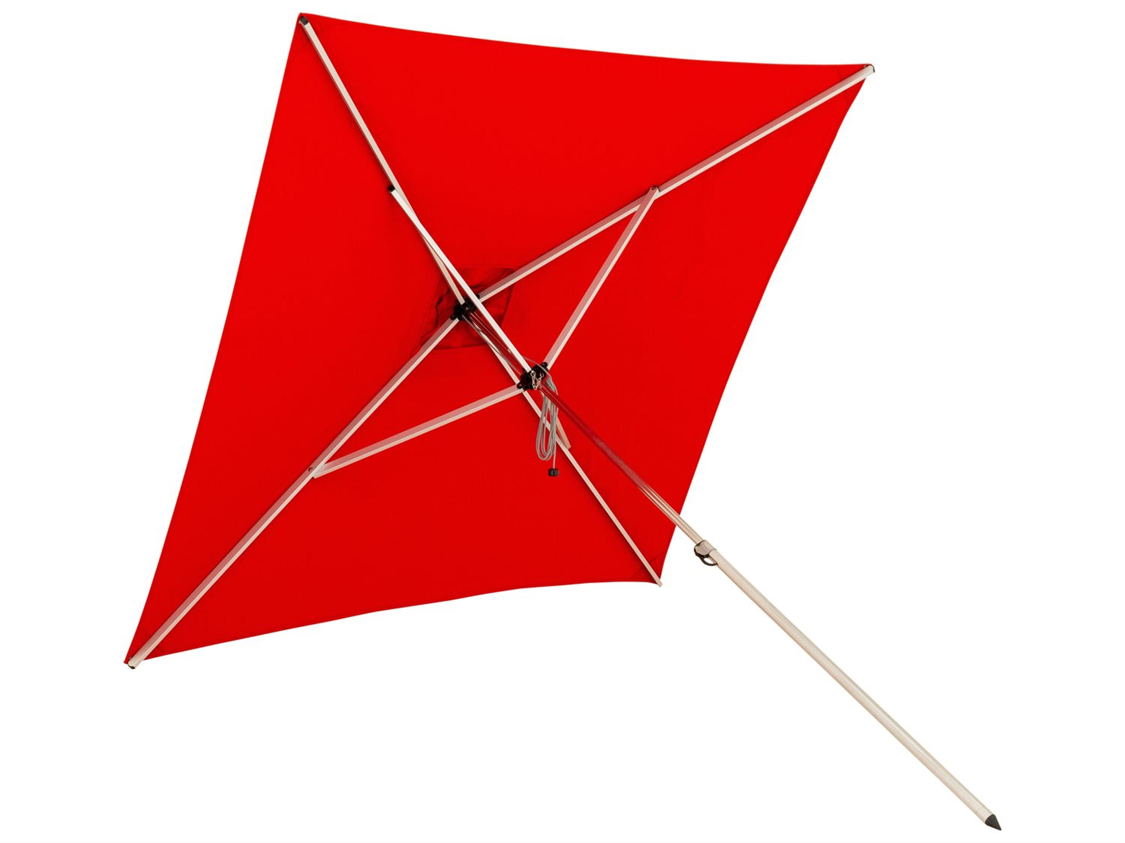 Woodline Shade Solutions Swift Stainless Steel Telescopic 6.6 Foot Square Pulley Lift Outdoor Patio Umbrella