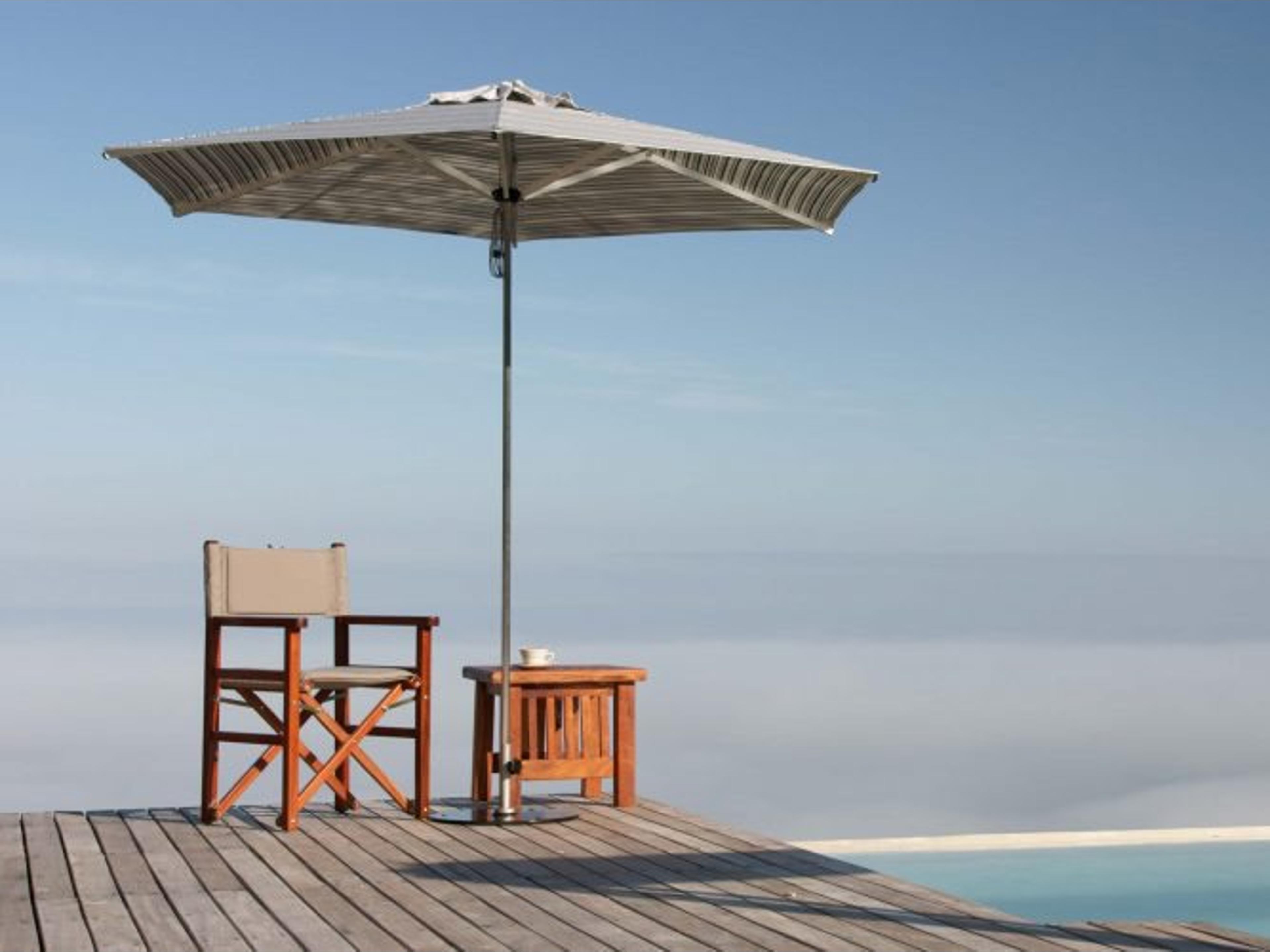 Swift Stainless Steel NonTelescopic 8 Foot Hexagon Pulley Lift Patio Umbrella