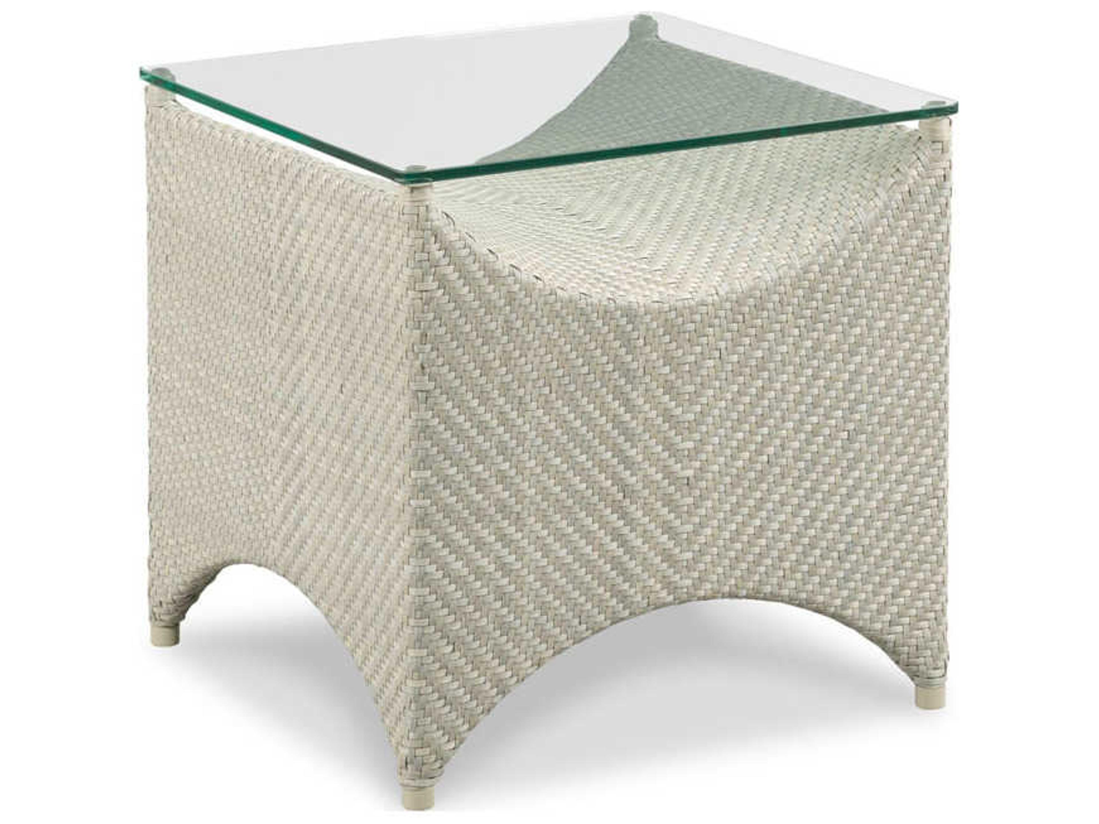 Saint Lucia Floral Gray Wicker Square End Table