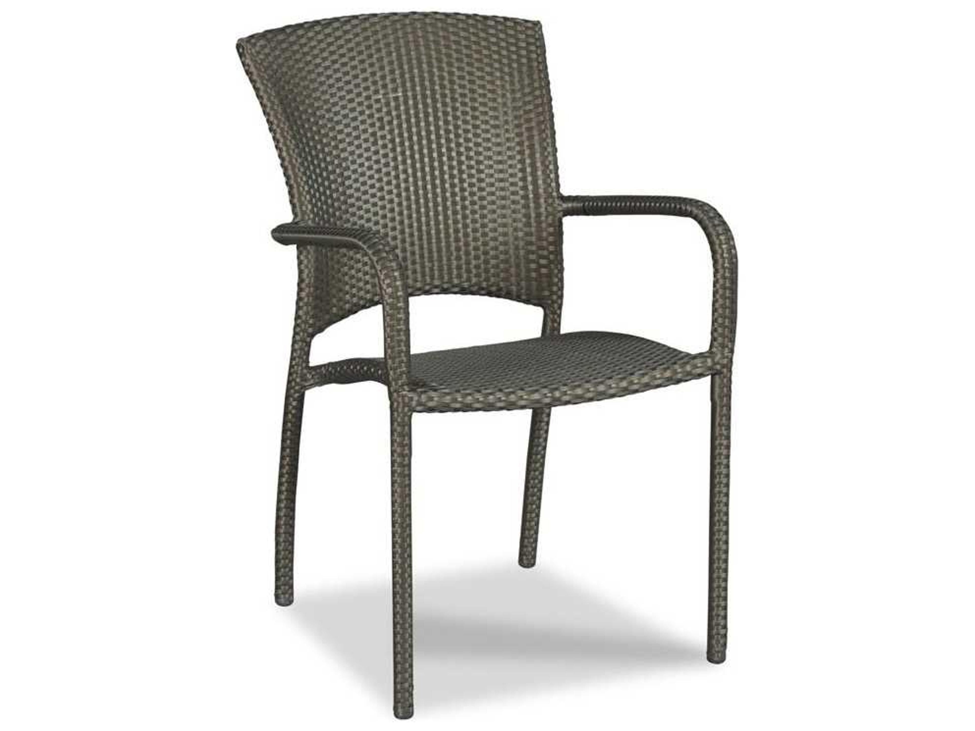 Cafe Espresso Aluminum Wicker Dining Chair